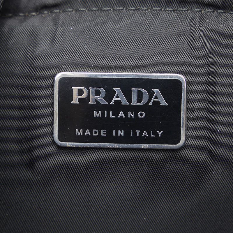 Prada Prada Prada Nylon Triangle Logo Plate Backpack Black Canvas Backpack in Good Condition Size ONE SIZE - 8 Thumbnail