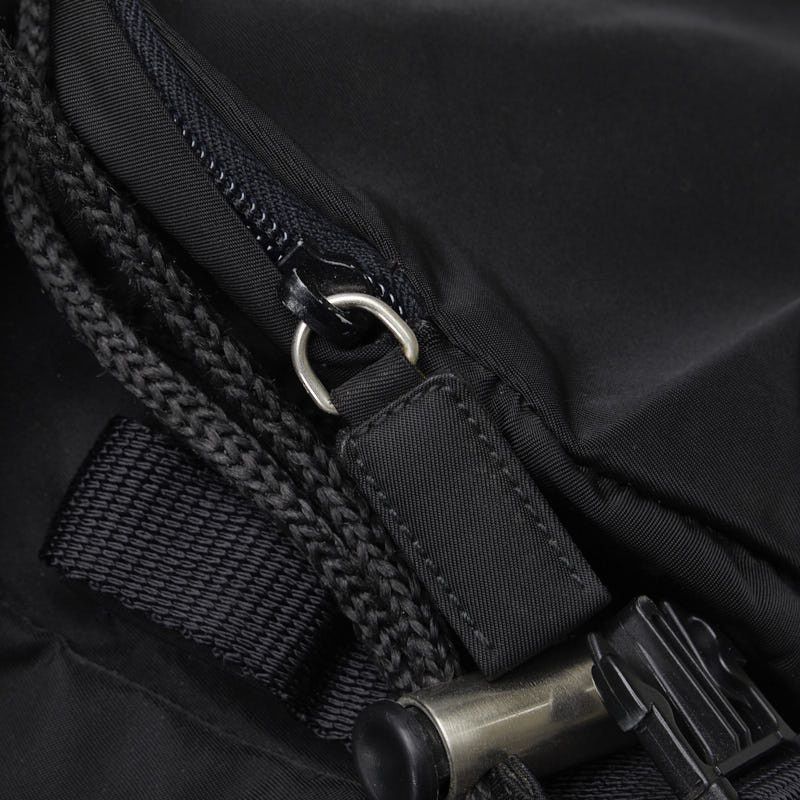 Prada Prada Prada Nylon Triangle Logo Plate Backpack Black Canvas Backpack in Good Condition Size ONE SIZE - 5 Thumbnail