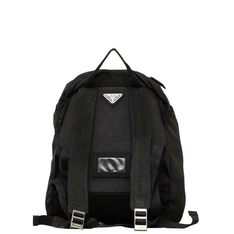 Prada Prada Prada Nylon Triangle Logo Plate Backpack Black Canvas Backpack in Good Condition Size ONE SIZE - 3 Thumbnail