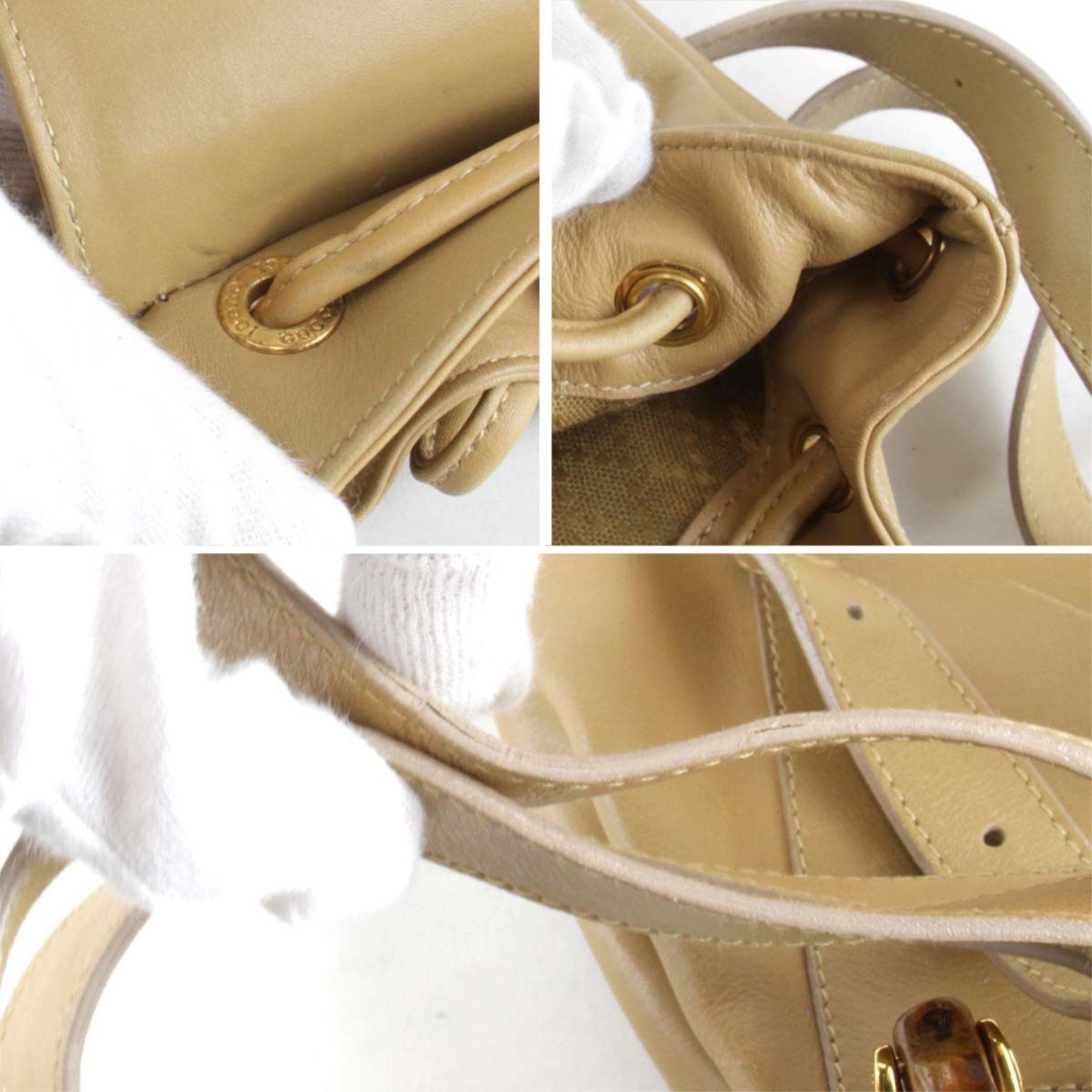Gucci GUCCI 003・2058・0030 Backpack/Daypack Leather Beige Women's Size ONE SIZE - 7 Thumbnail