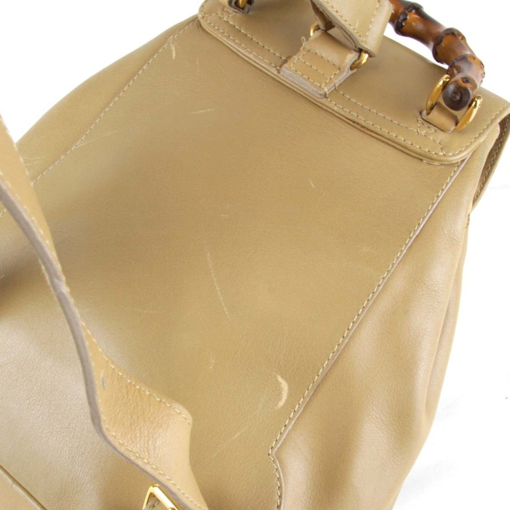 Gucci GUCCI 003・2058・0030 Backpack/Daypack Leather Beige Women's Size ONE SIZE - 8 Thumbnail