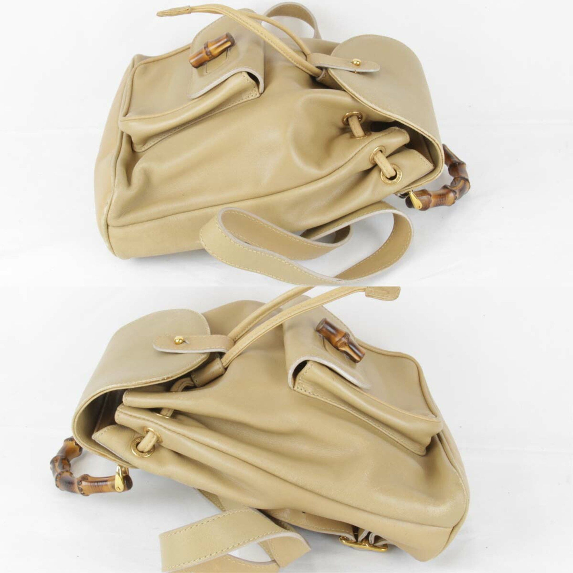 Gucci GUCCI 003・2058・0030 Backpack/Daypack Leather Beige Women's Size ONE SIZE - 3 Thumbnail