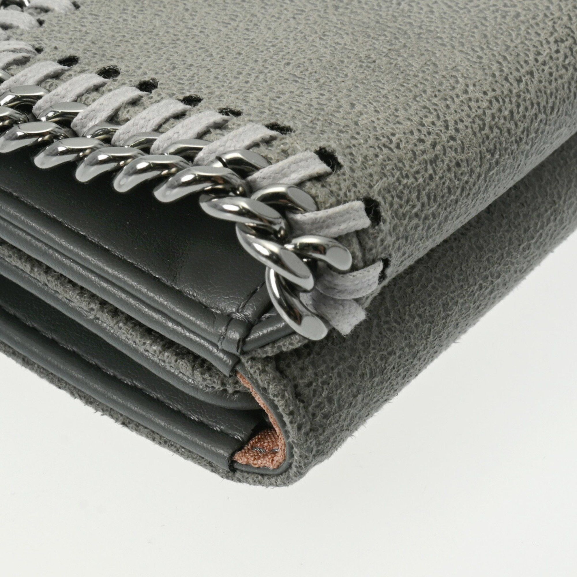 Stella McCartney STELLA MCCARTNEY Falabella Small Wallet, Grey, Women's, Polyester, Tri-fold Wallet Size ONE SIZE - 7 Thumbnail
