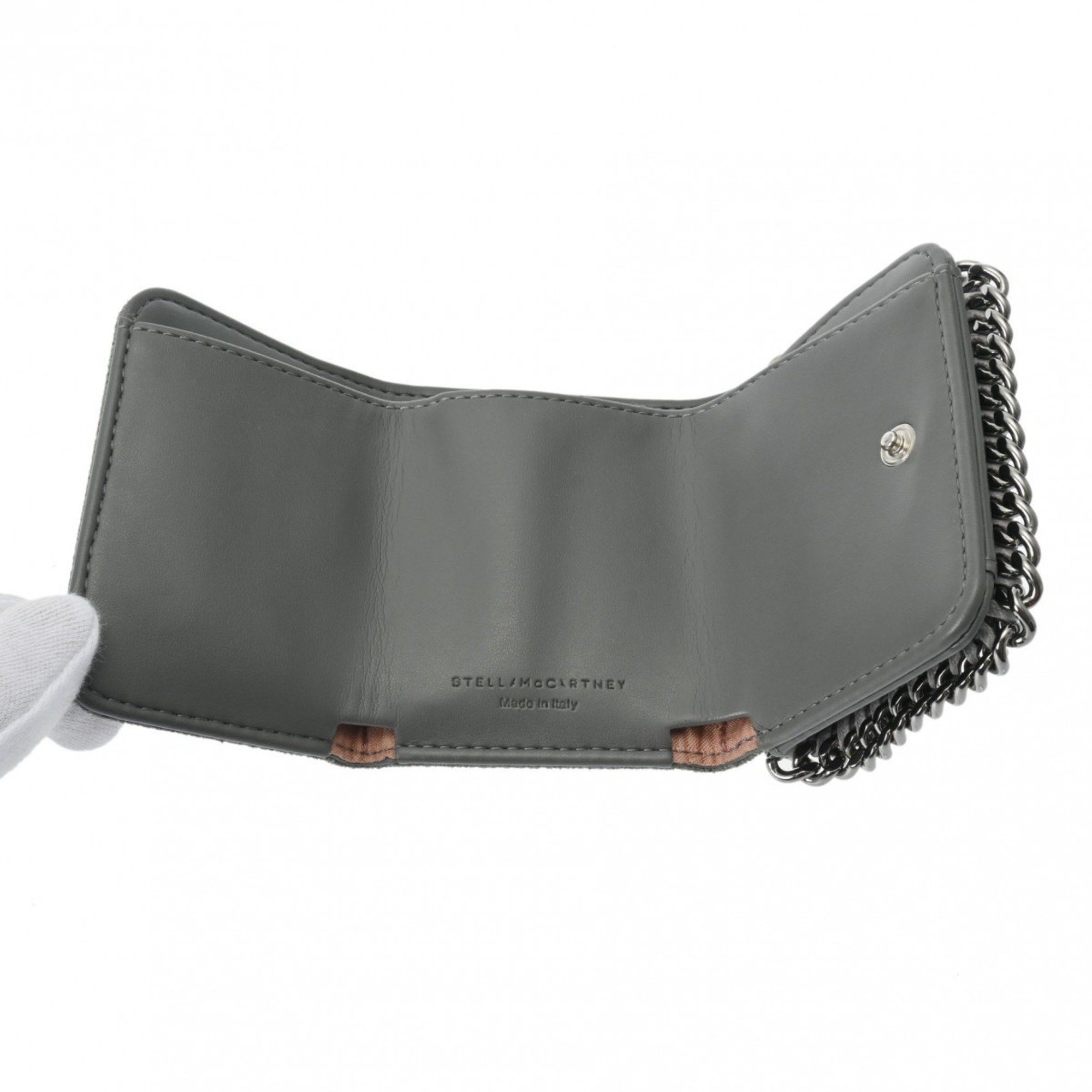 Stella McCartney STELLA MCCARTNEY Falabella Small Wallet, Grey, Women's, Polyester, Tri-fold Wallet Size ONE SIZE - 9 Thumbnail