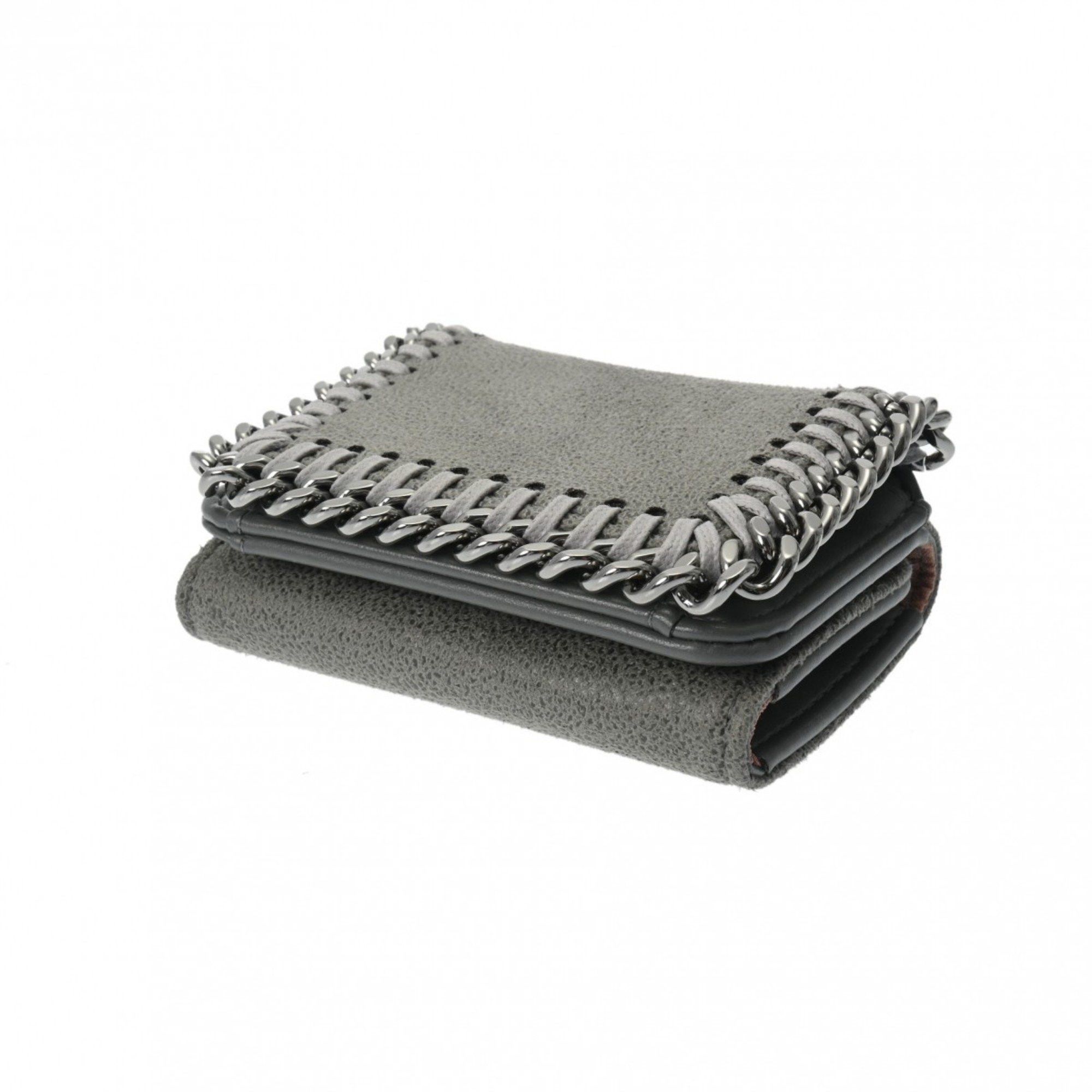 Stella McCartney STELLA MCCARTNEY Falabella Small Wallet, Grey, Women's, Polyester, Tri-fold Wallet Size ONE SIZE - 4 Thumbnail