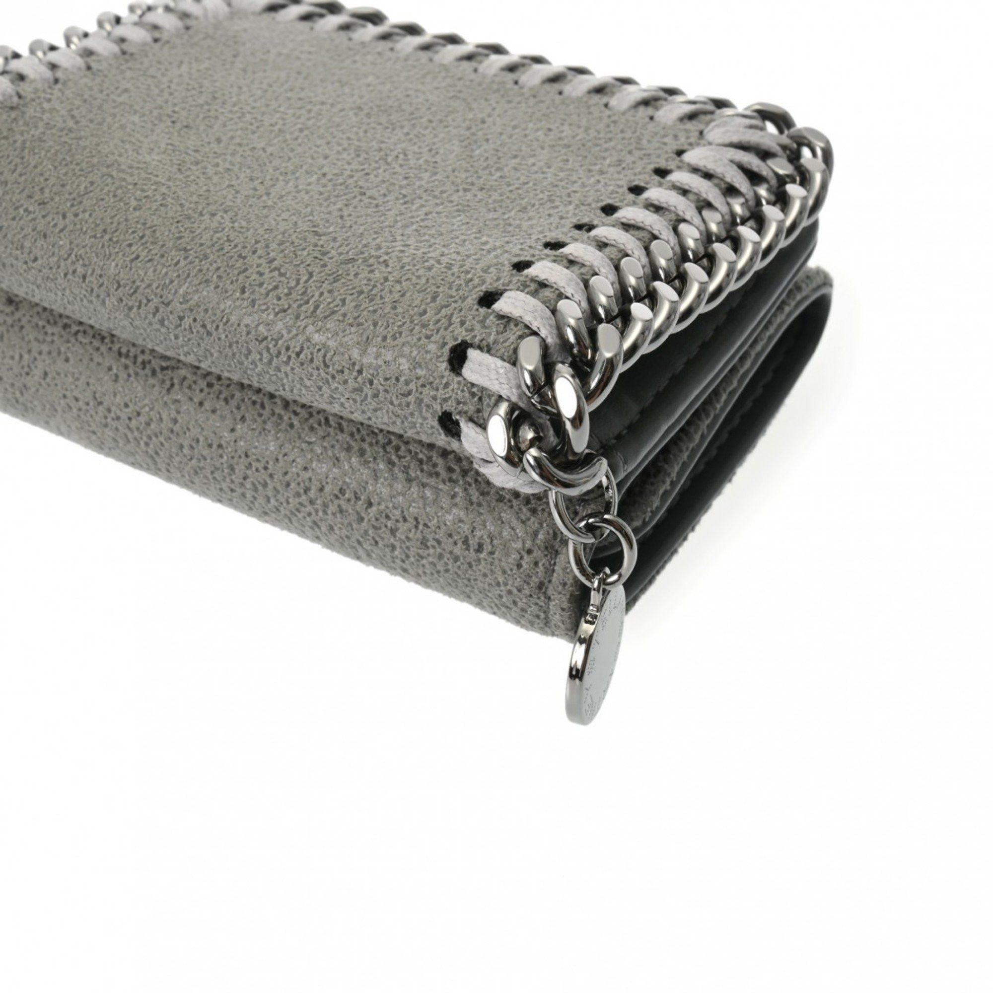 Stella McCartney STELLA MCCARTNEY Falabella Small Wallet, Grey, Women's, Polyester, Tri-fold Wallet Size ONE SIZE - 8 Thumbnail