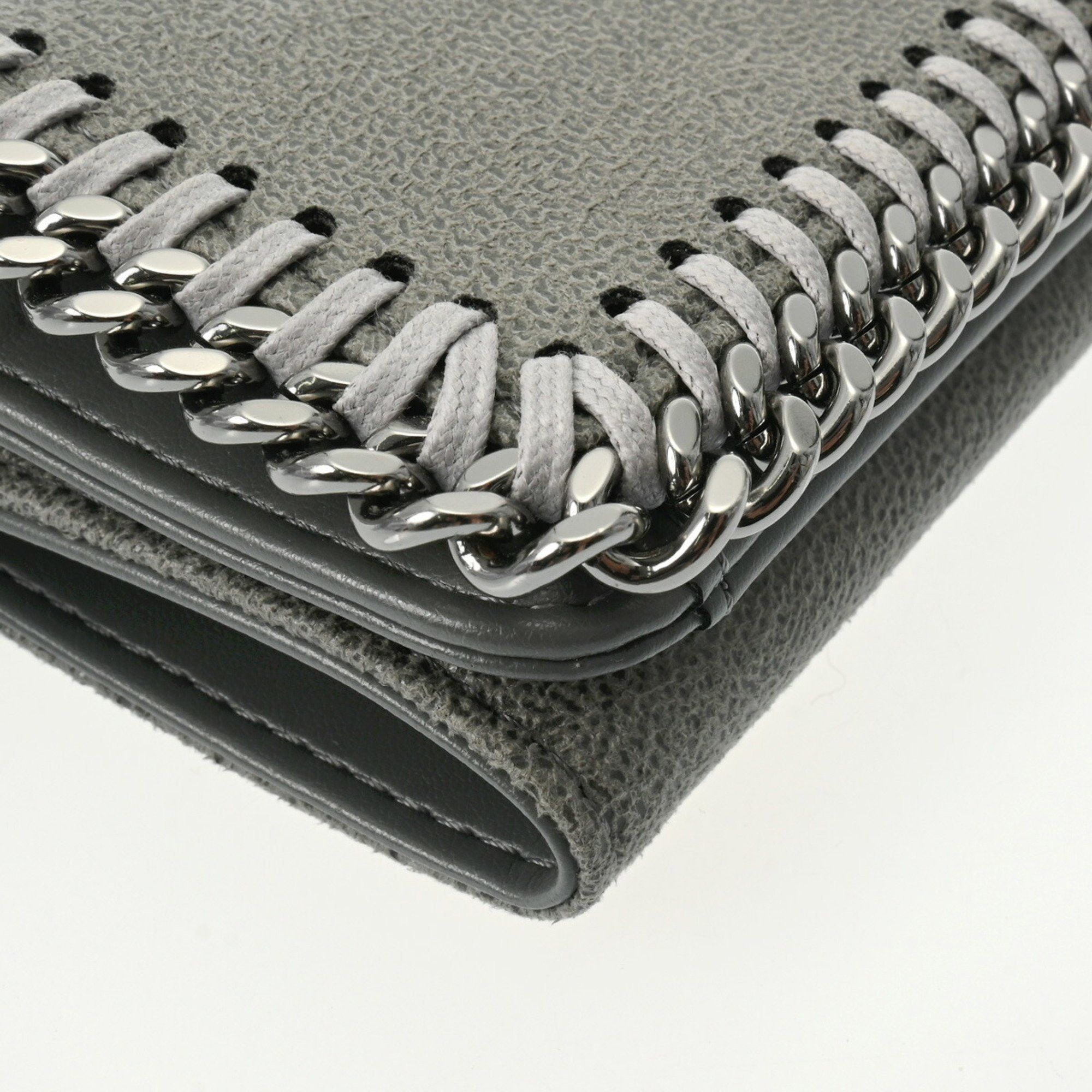 Stella McCartney STELLA MCCARTNEY Falabella Small Wallet, Grey, Women's, Polyester, Tri-fold Wallet Size ONE SIZE - 6 Thumbnail