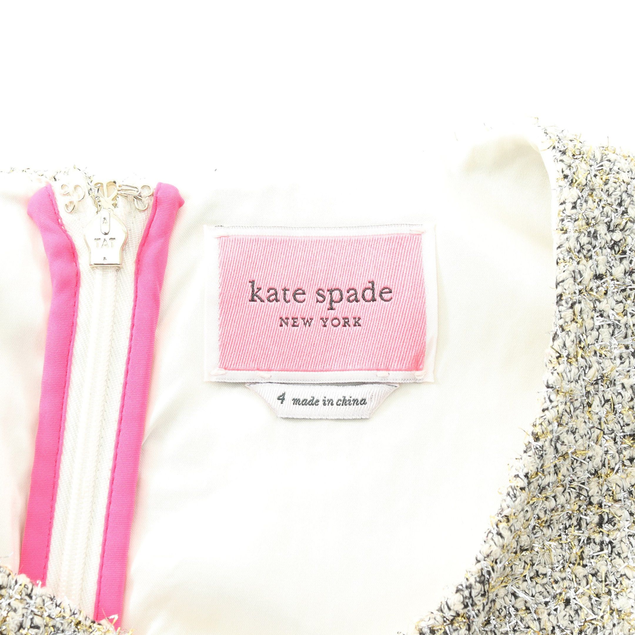 Kate Spade Kate Spade One Piece No Sleeve Tweed Silver Multicolor Ribbon Size ONE SIZE - 3 Thumbnail