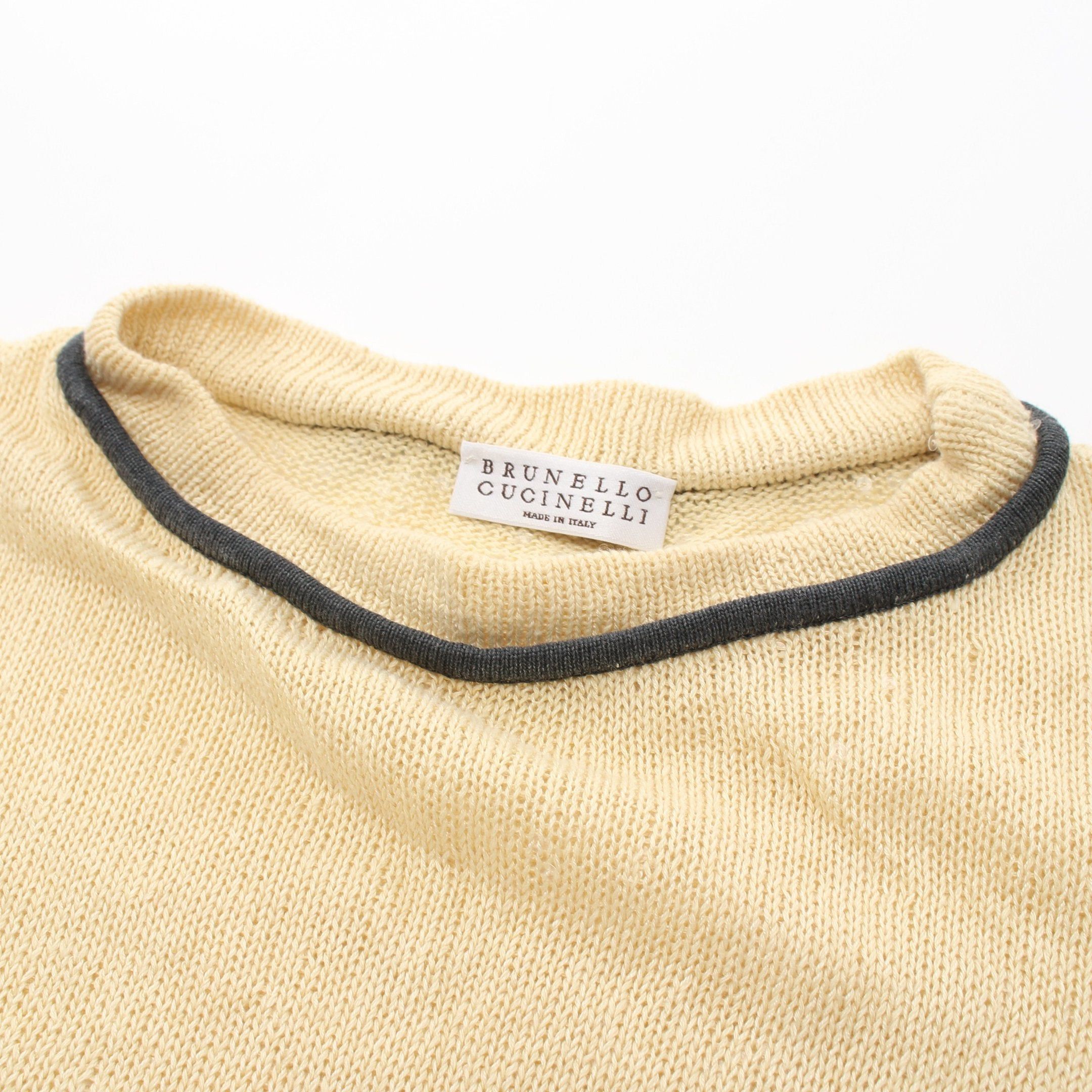 Brunello Cucinelli Brunello Cucinelli Tops Short Sleeve Linen Light Beige Sequin Size ONE SIZE - 6 Thumbnail