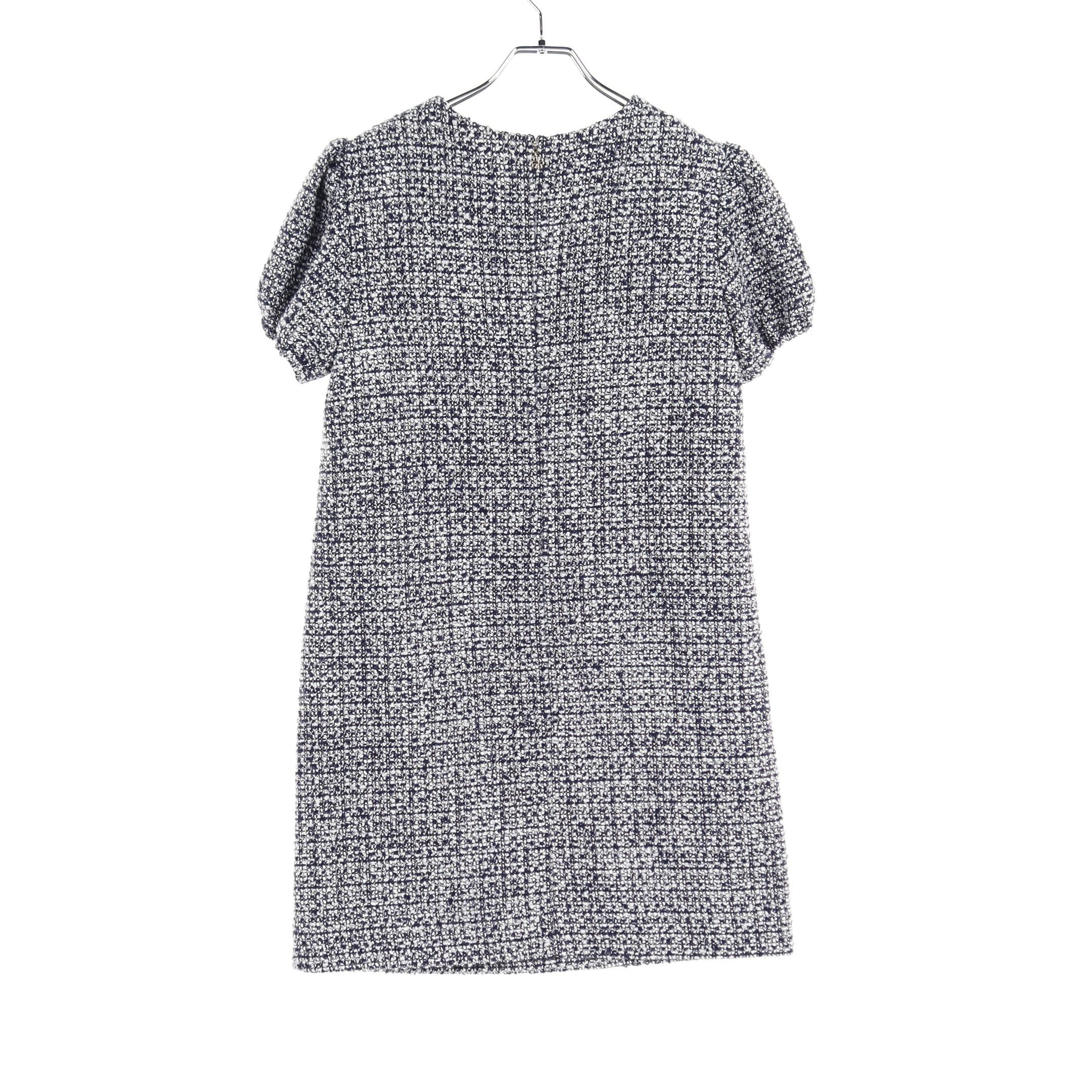 Kate Spade Kate Spade One Piece Puff Sleeve Dark Navy White Tweed Size ONE SIZE - 2 Thumbnail