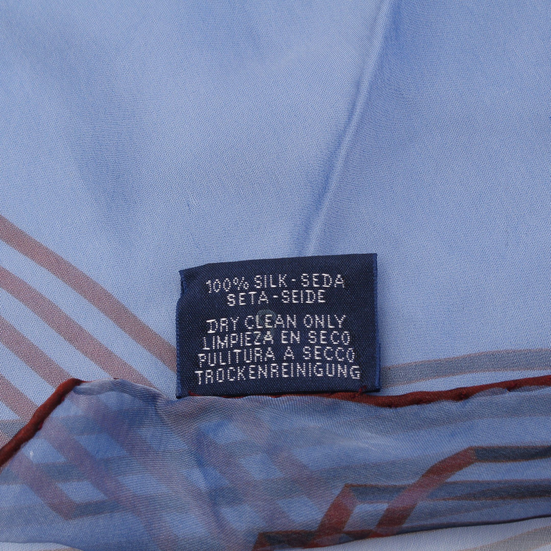 Hermes Hermes Losange Scarf Stripe Silk Blue Multicolor Size ONE SIZE - 3 Thumbnail
