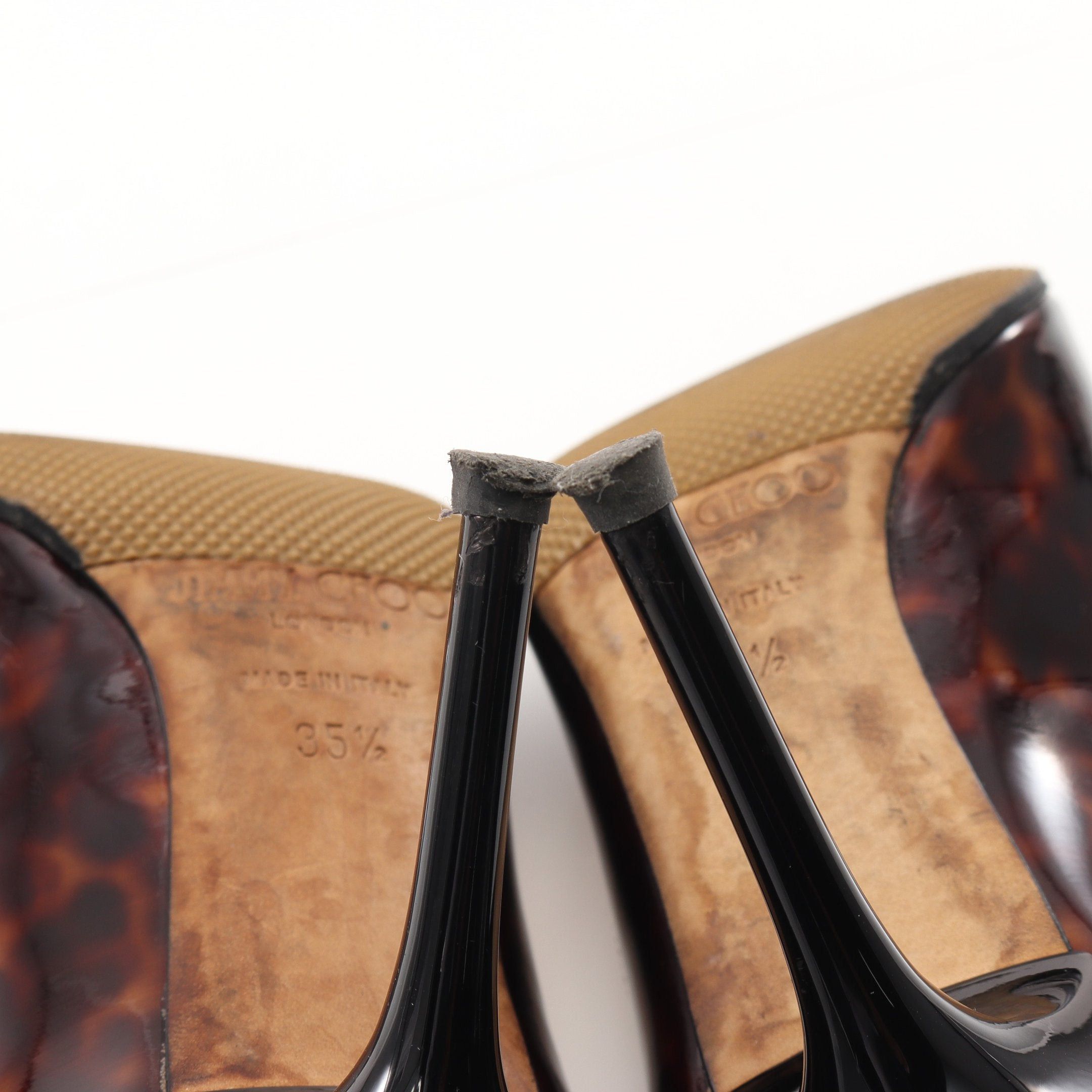 Jimmy Choo Jimmy Choo Almond Toe Pumps Patent Leather Dark Brown Size ONE SIZE - 8 Thumbnail