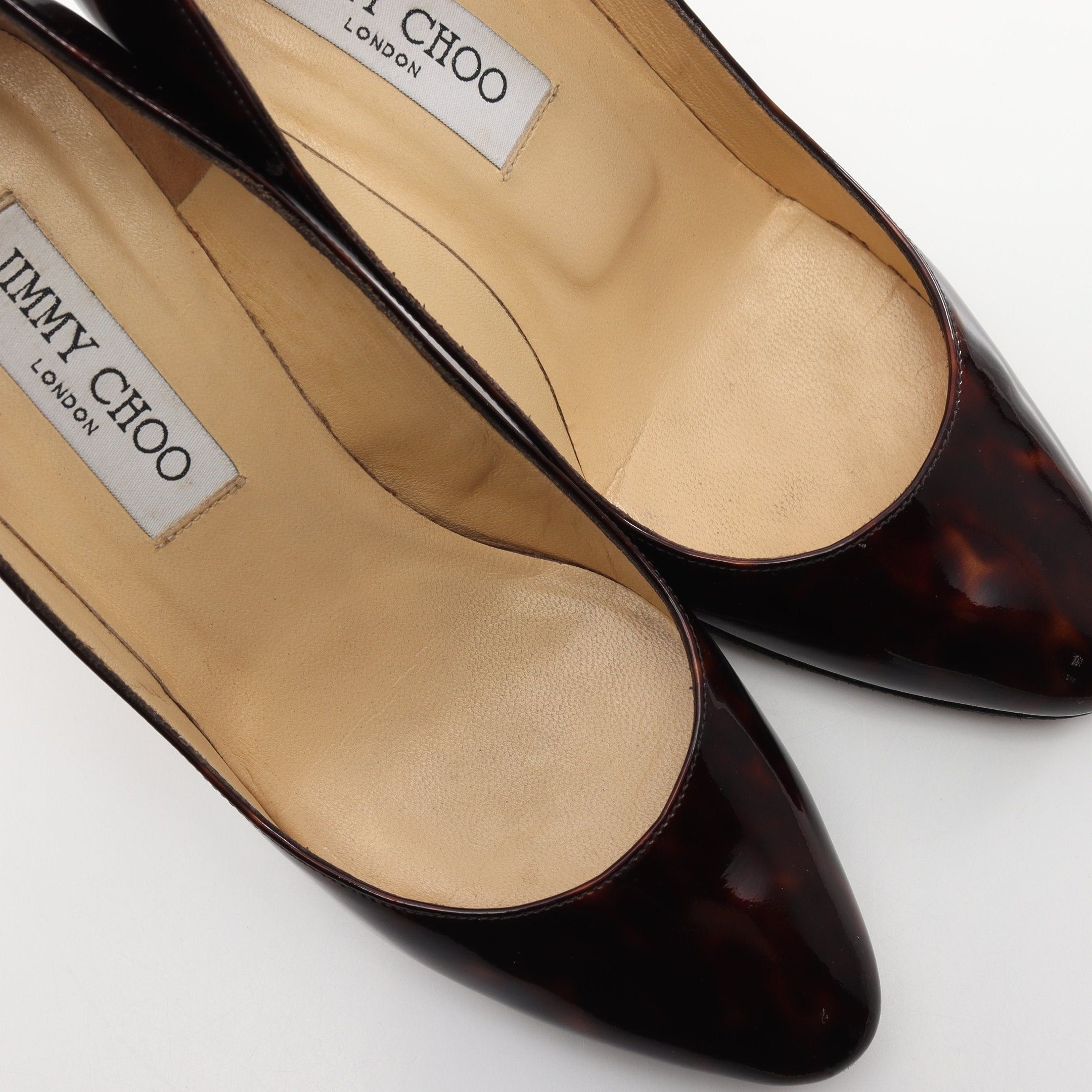 Jimmy Choo Jimmy Choo Almond Toe Pumps Patent Leather Dark Brown Size ONE SIZE - 7 Thumbnail