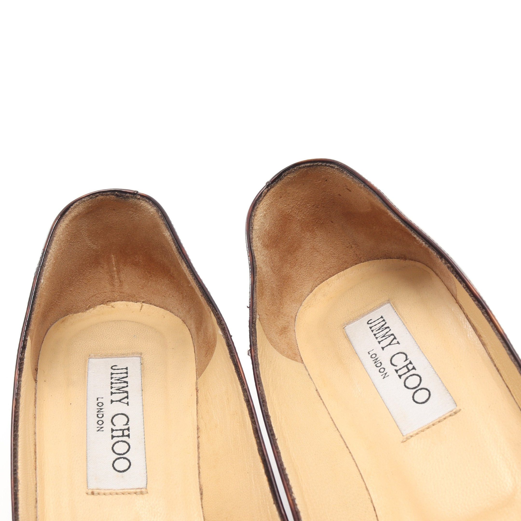 Jimmy Choo Jimmy Choo Almond Toe Pumps Patent Leather Dark Brown Size ONE SIZE - 6 Thumbnail