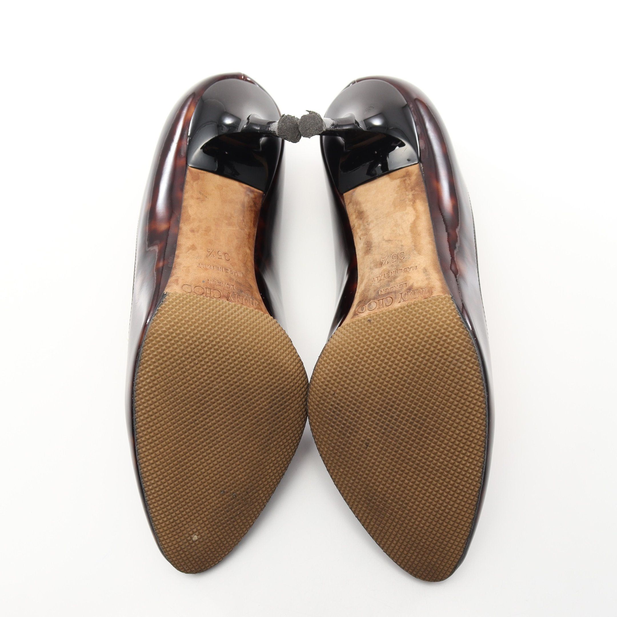 Jimmy Choo Jimmy Choo Almond Toe Pumps Patent Leather Dark Brown Size ONE SIZE - 4 Thumbnail