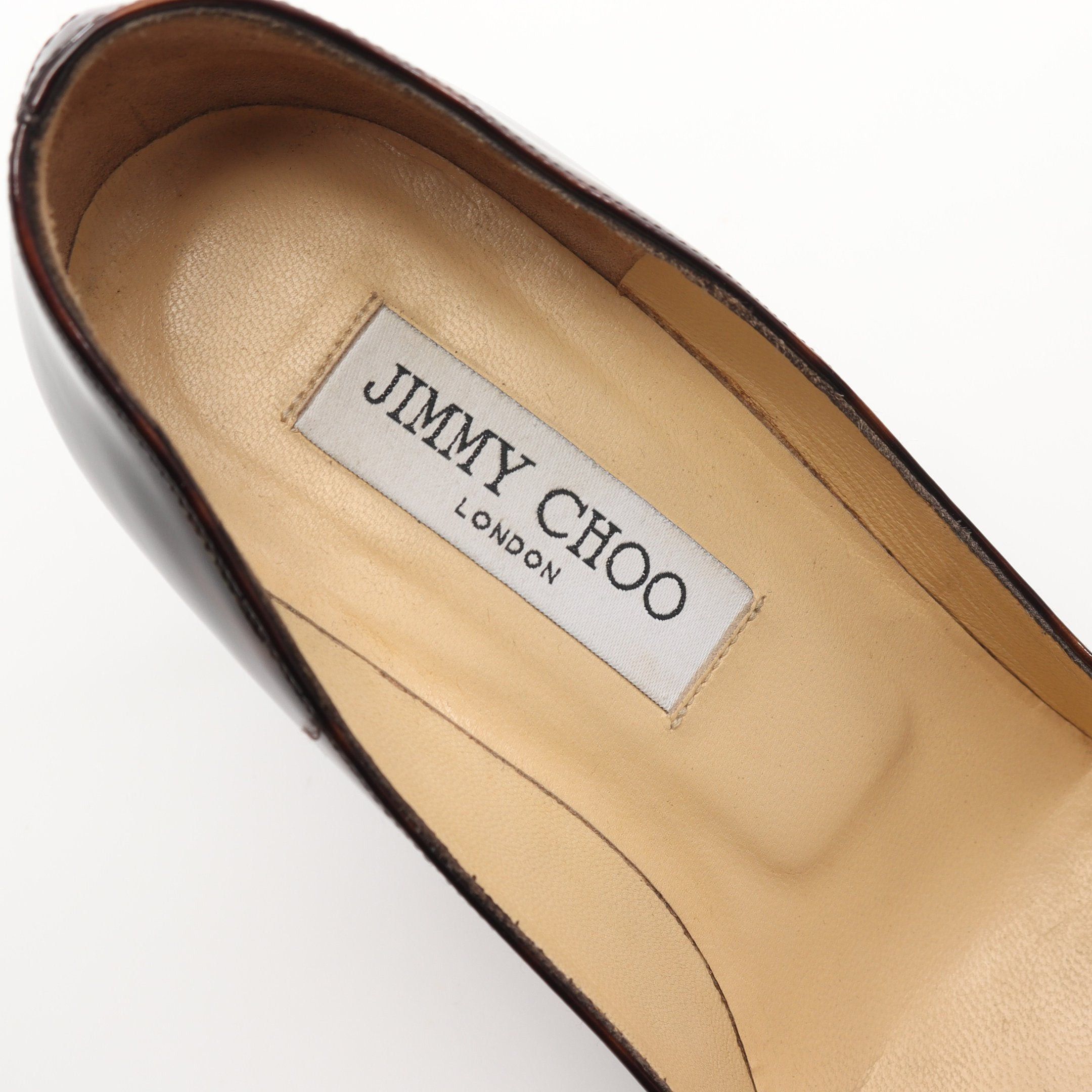 Jimmy Choo Jimmy Choo Almond Toe Pumps Patent Leather Dark Brown Size ONE SIZE - 5 Thumbnail