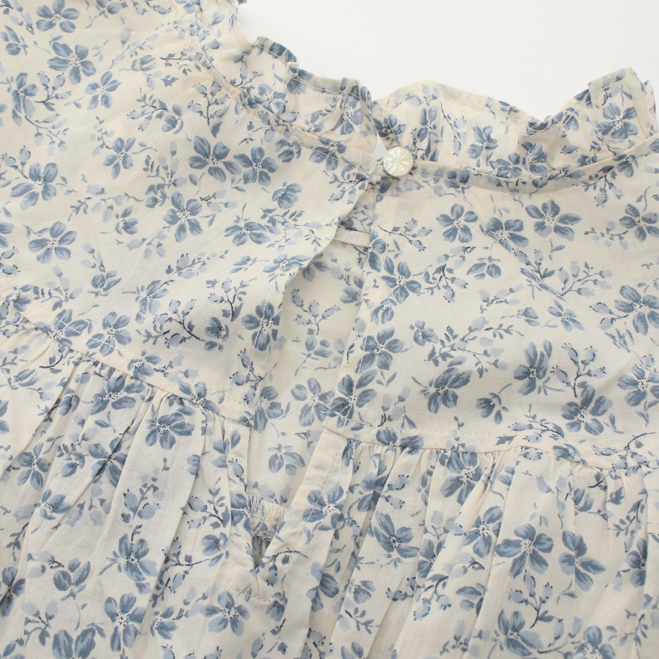 Ralph Lauren Ralph Lauren Blouse Frill Floral Cotton White Light Blue Kids Size ONE SIZE - 7 Thumbnail