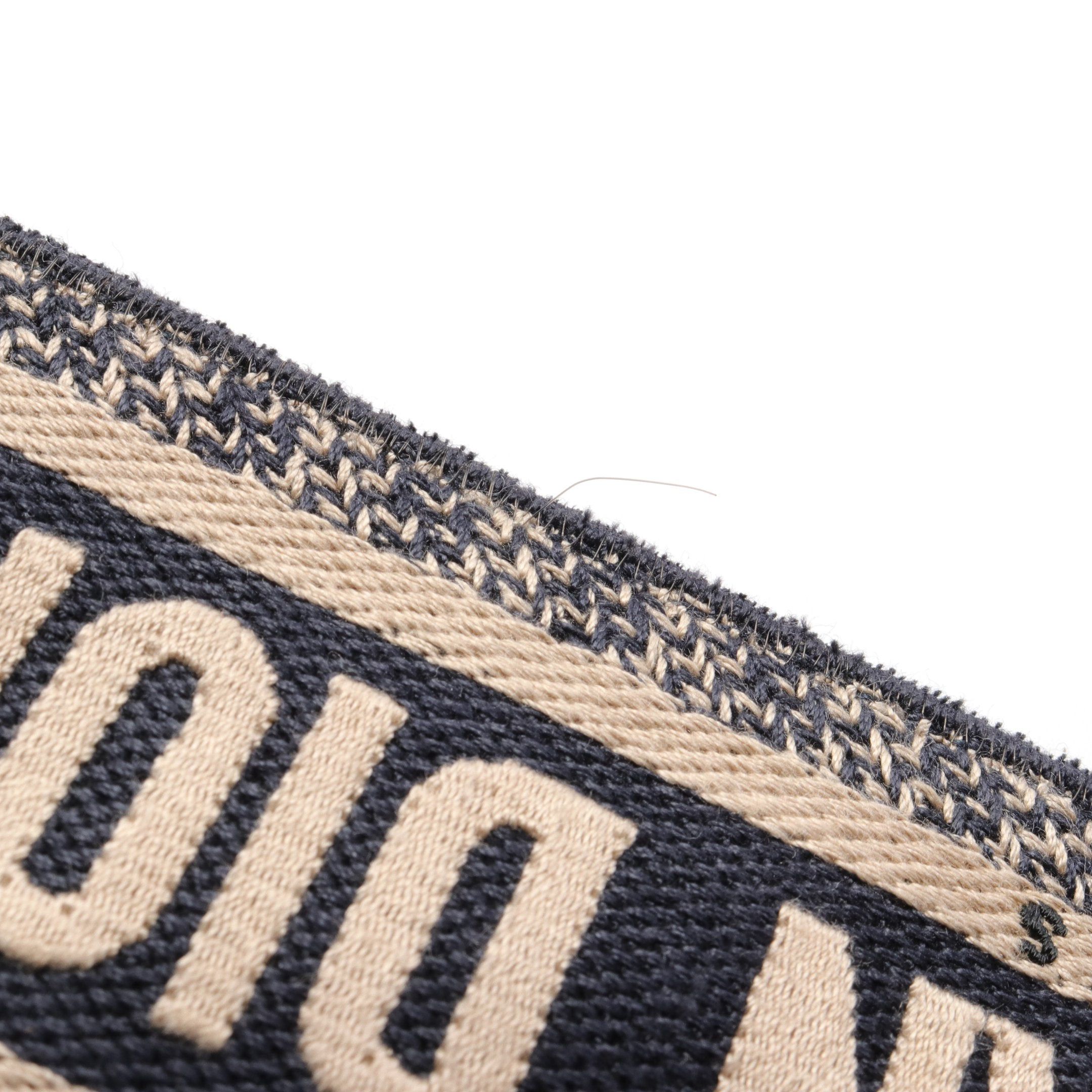 Dior Dior Lady Dior Medium Wicker Oblique Jacquard Basket Bag Handbag Rattan Leather Canvas Ivory Navy Size ONE SIZE - 10 Thumbnail