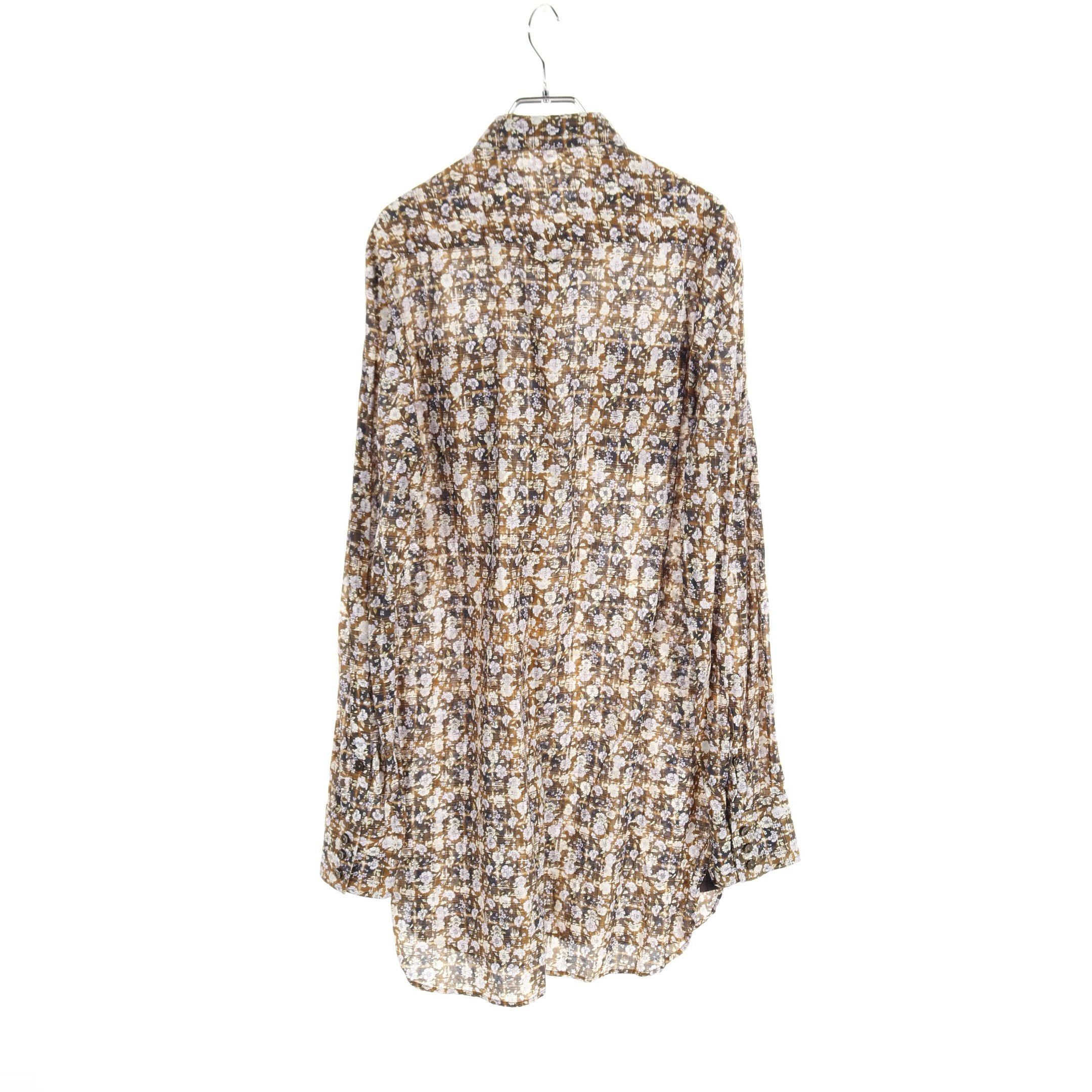 John Galliano Galliano Long Shirt Floral Cotton Yellow Brown Multicolor Size ONE SIZE - 2 Thumbnail