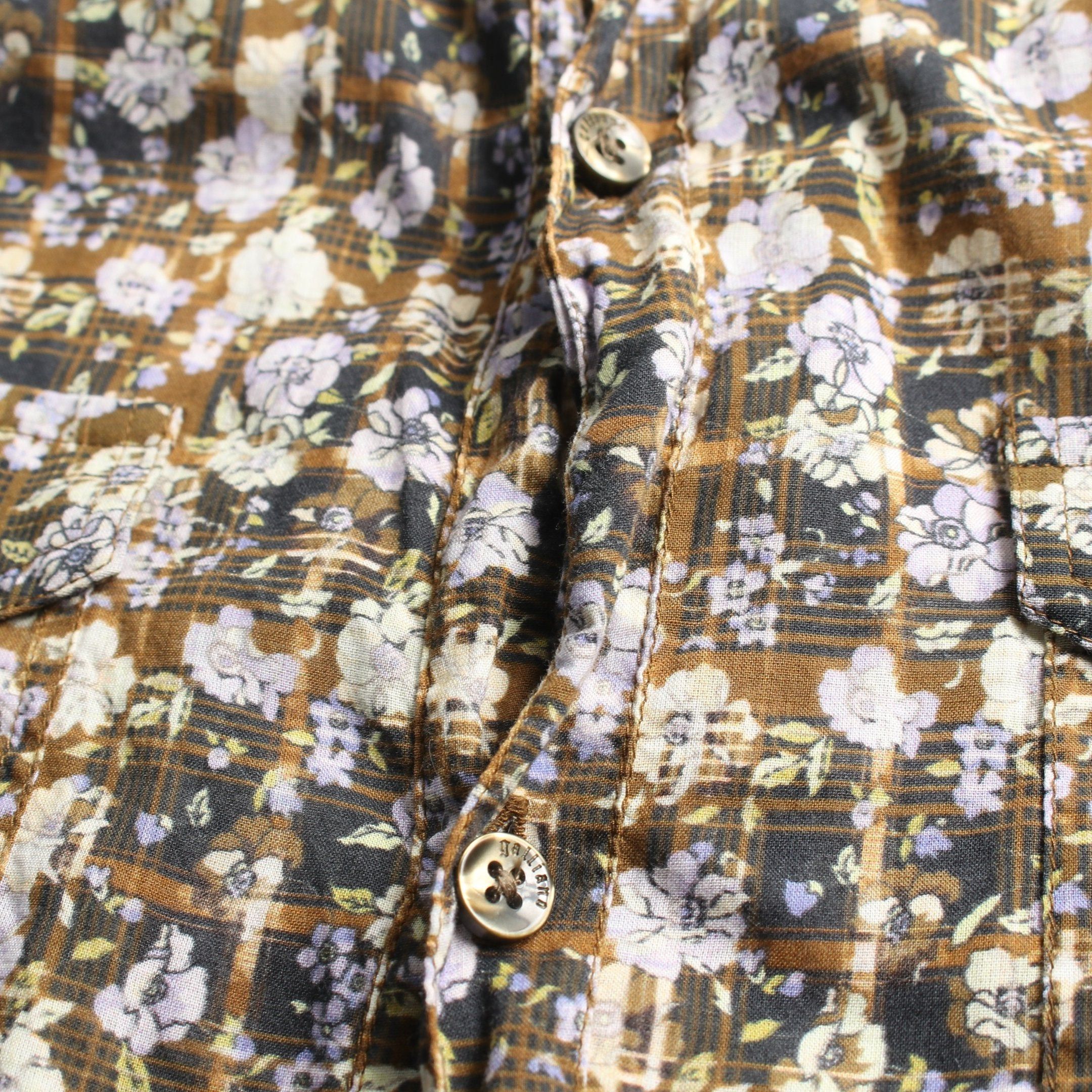John Galliano Galliano Long Shirt Floral Cotton Yellow Brown Multicolor Size ONE SIZE - 5 Thumbnail