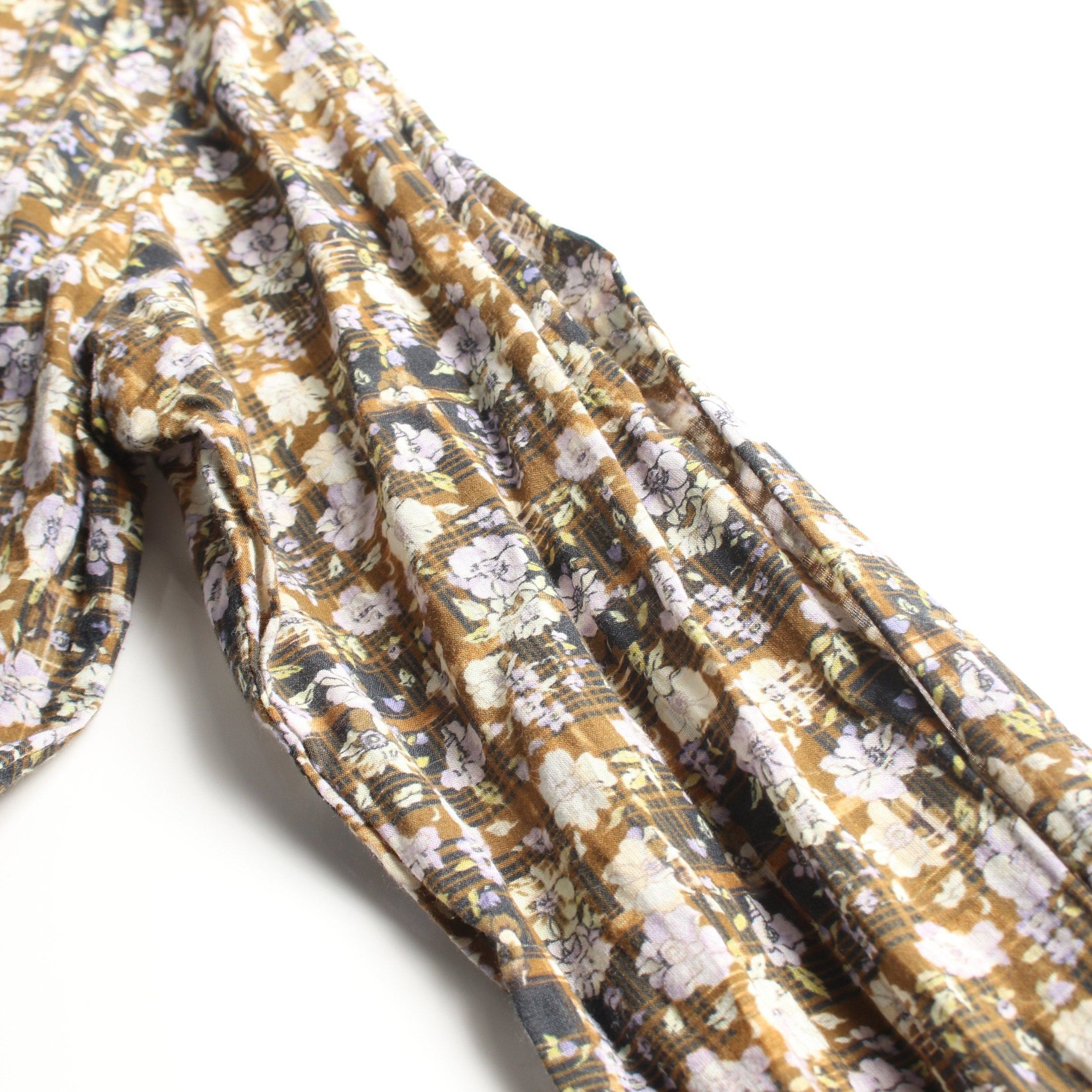 John Galliano Galliano Long Shirt Floral Cotton Yellow Brown Multicolor Size ONE SIZE - 7 Thumbnail