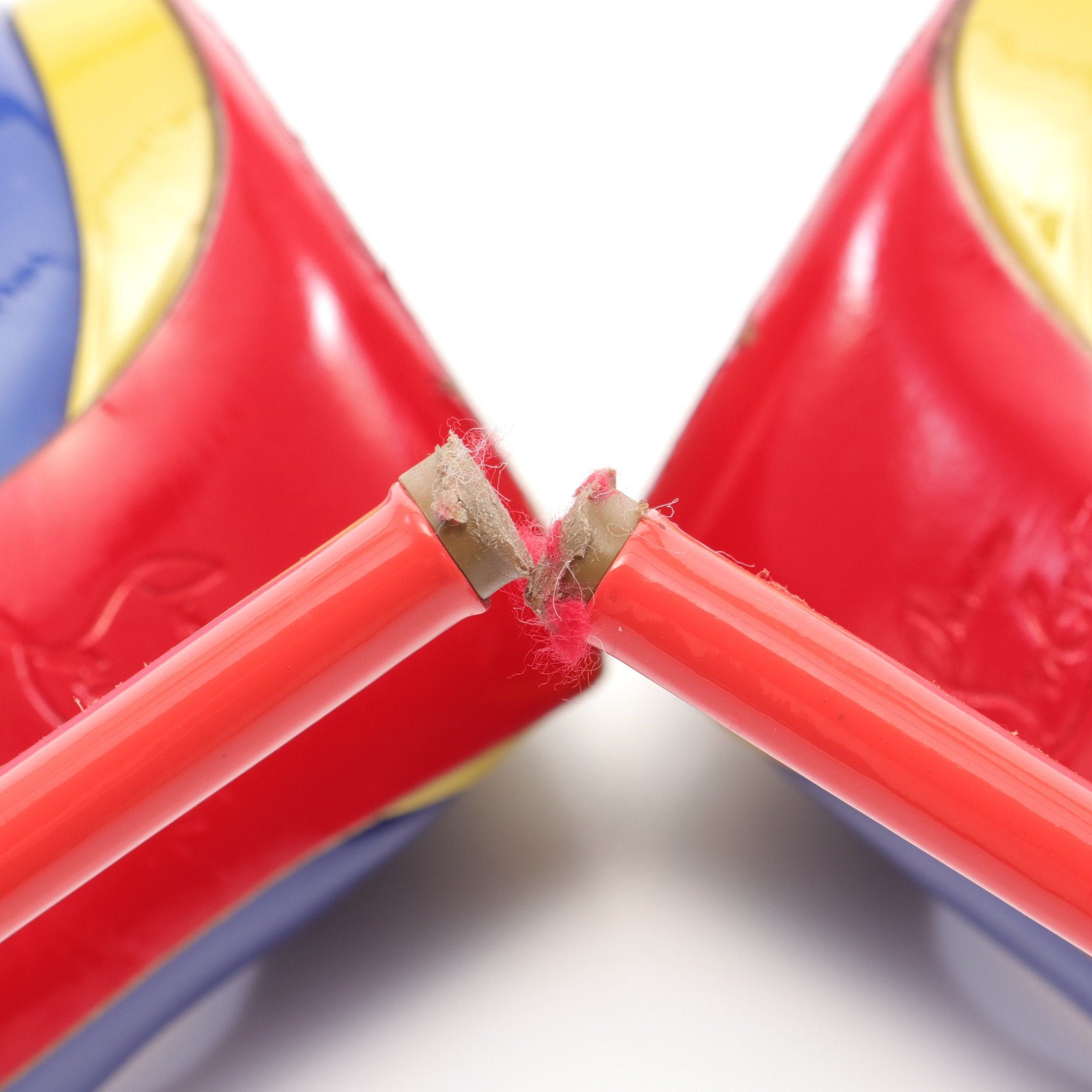 Christian Louboutin Christian Louboutin Pumps Patent Leather Blue Yellow Red Size ONE SIZE - 7 Thumbnail