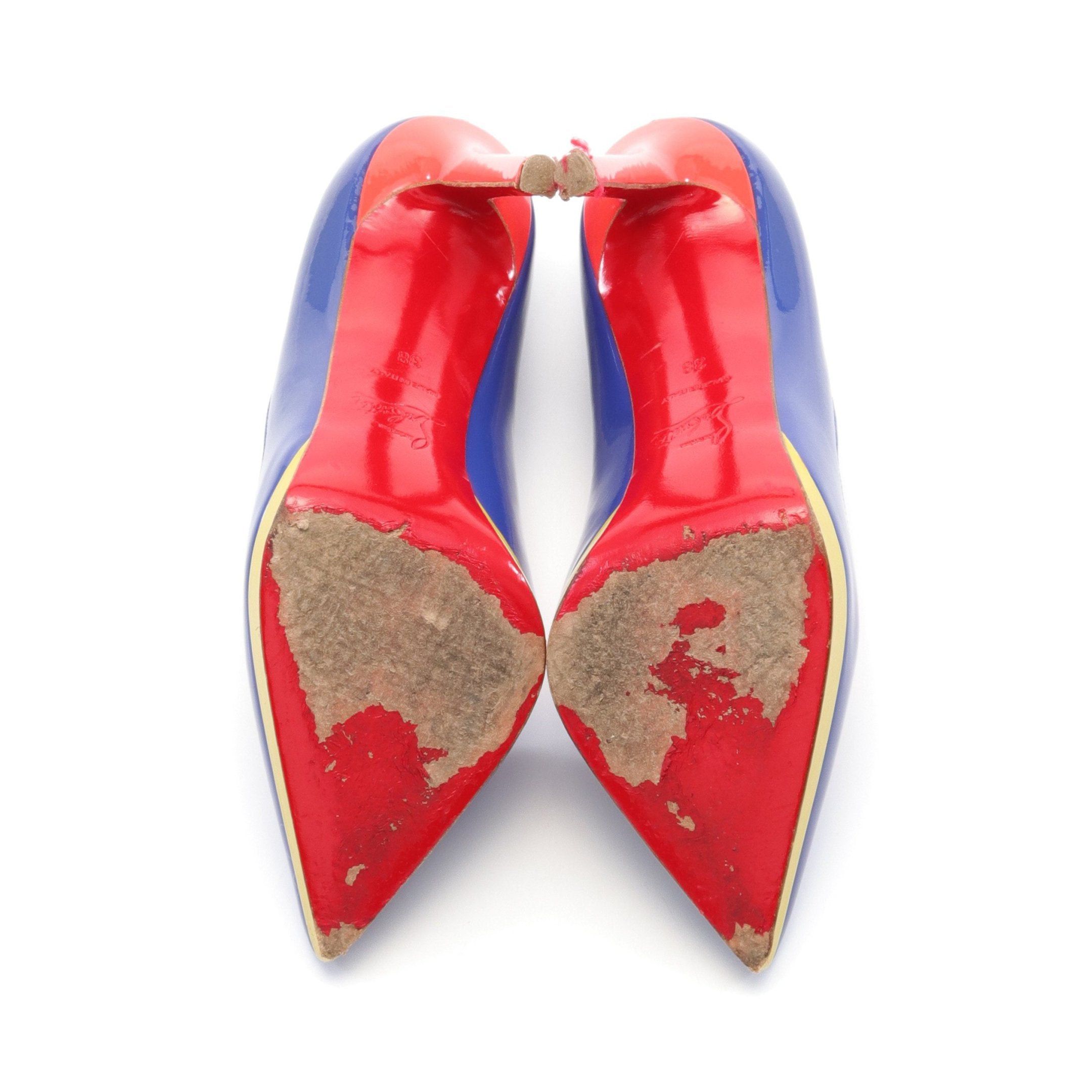 Christian Louboutin Christian Louboutin Pumps Patent Leather Blue Yellow Red Size ONE SIZE - 4 Thumbnail