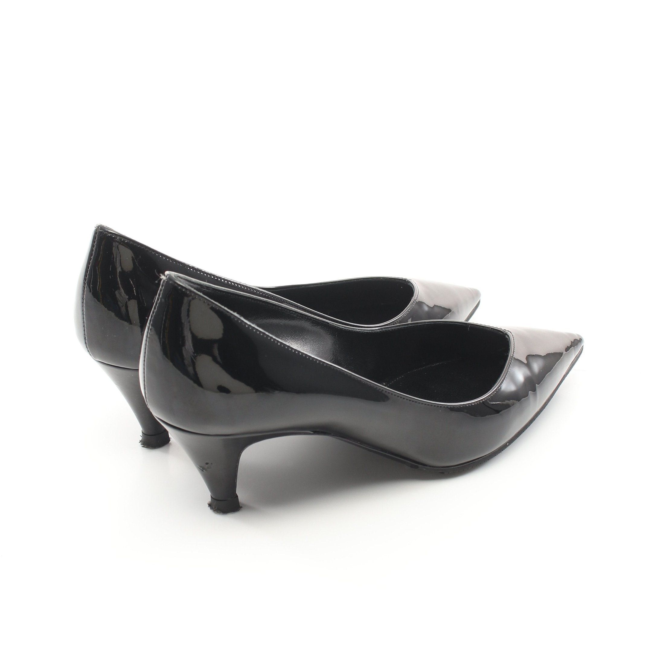 Yves Saint Laurent Yves Saint Laurent Pointed Toe Pumps Patent Leather Black Size ONE SIZE - 2 Thumbnail