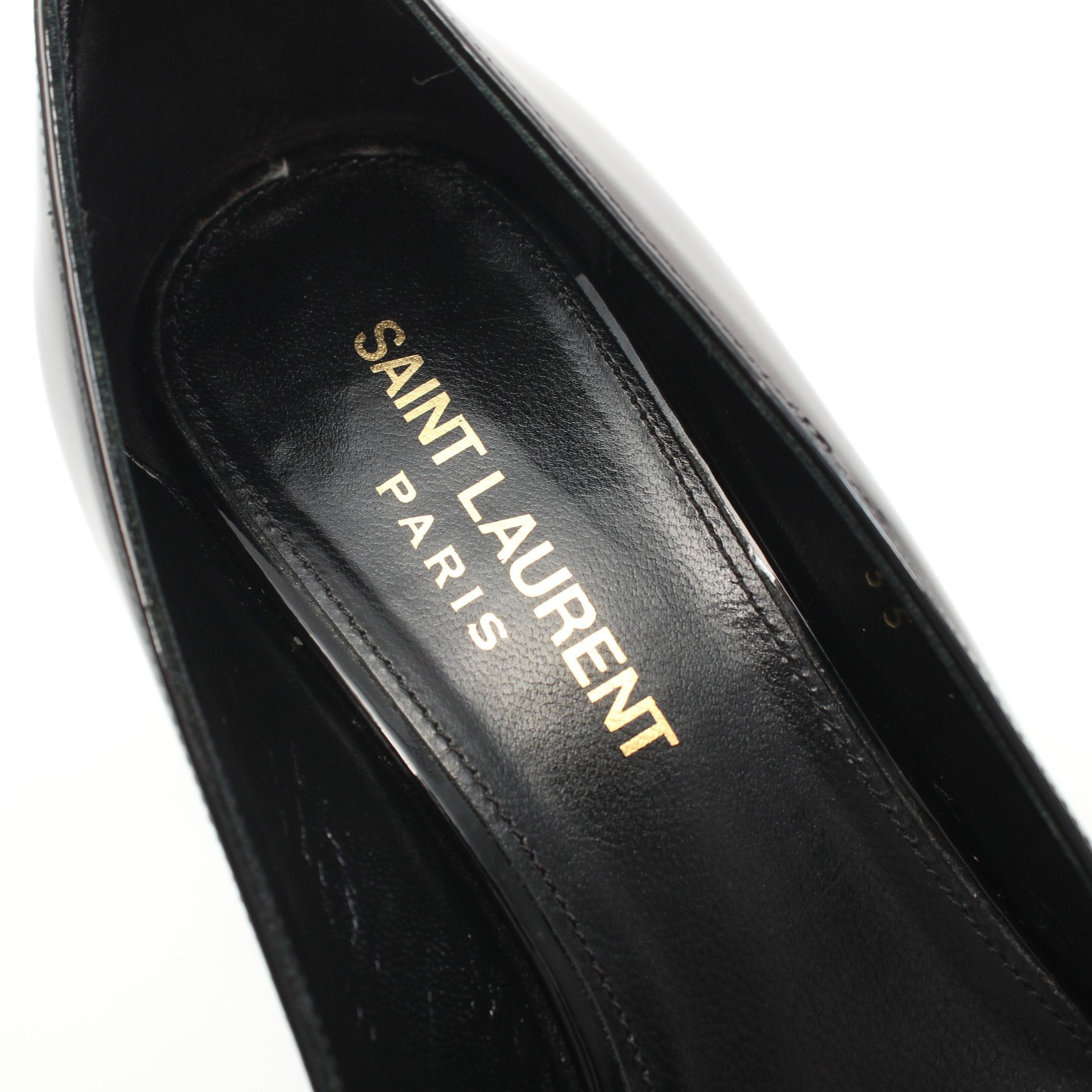 Yves Saint Laurent Yves Saint Laurent Pointed Toe Pumps Patent Leather Black Size ONE SIZE - 5 Thumbnail