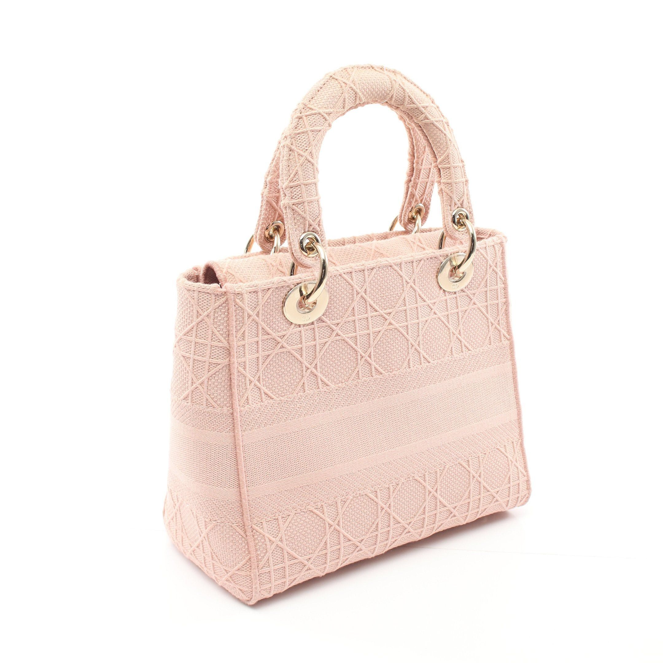 Dior Dior Lady Medium Bag Handbag Canvas Pink Size ONE SIZE - 2 Thumbnail