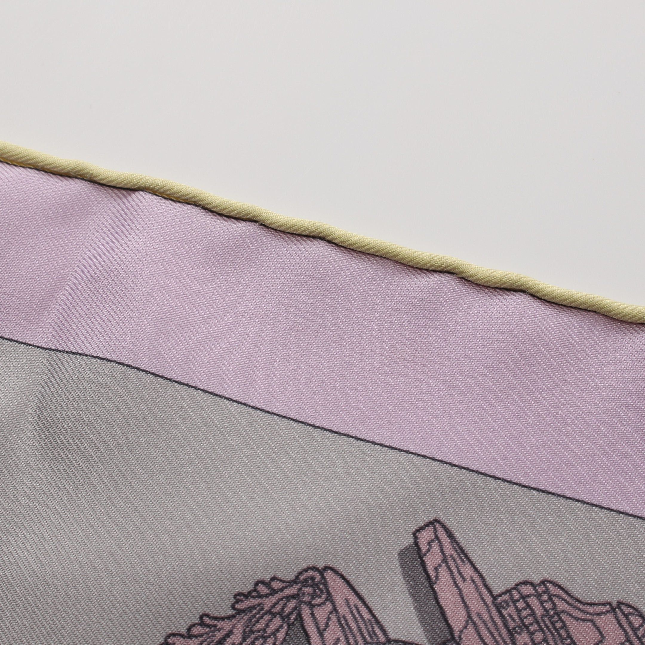 Hermes Hermes Carres 90 Merveilleuses Lanternes Scarf Silk Gray Multicolor Size ONE SIZE - 5 Thumbnail