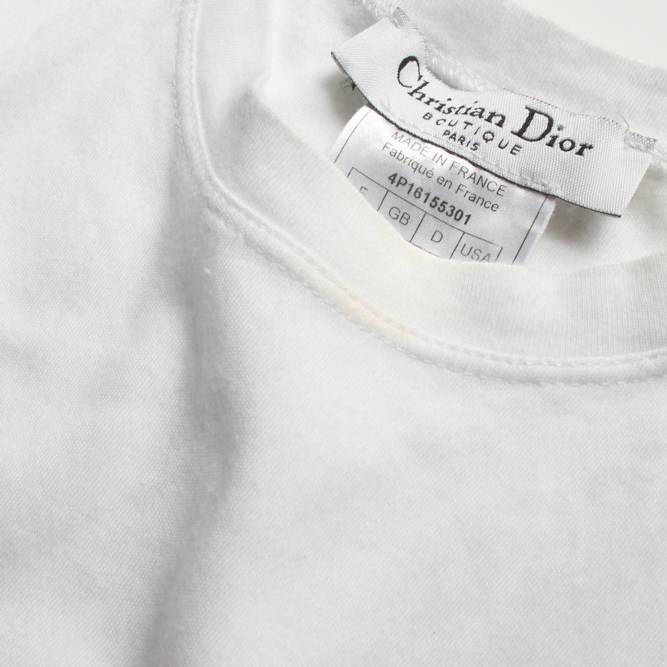 Dior Dior Tank Top Crew Neck Logo Print Cotton White Light Pink Size ONE SIZE - 6 Thumbnail