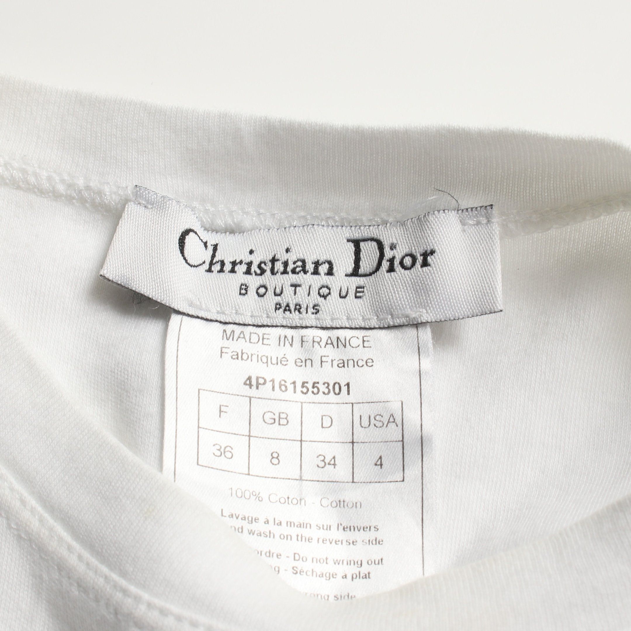 Dior Dior Tank Top Crew Neck Logo Print Cotton White Light Pink Size ONE SIZE - 3 Thumbnail