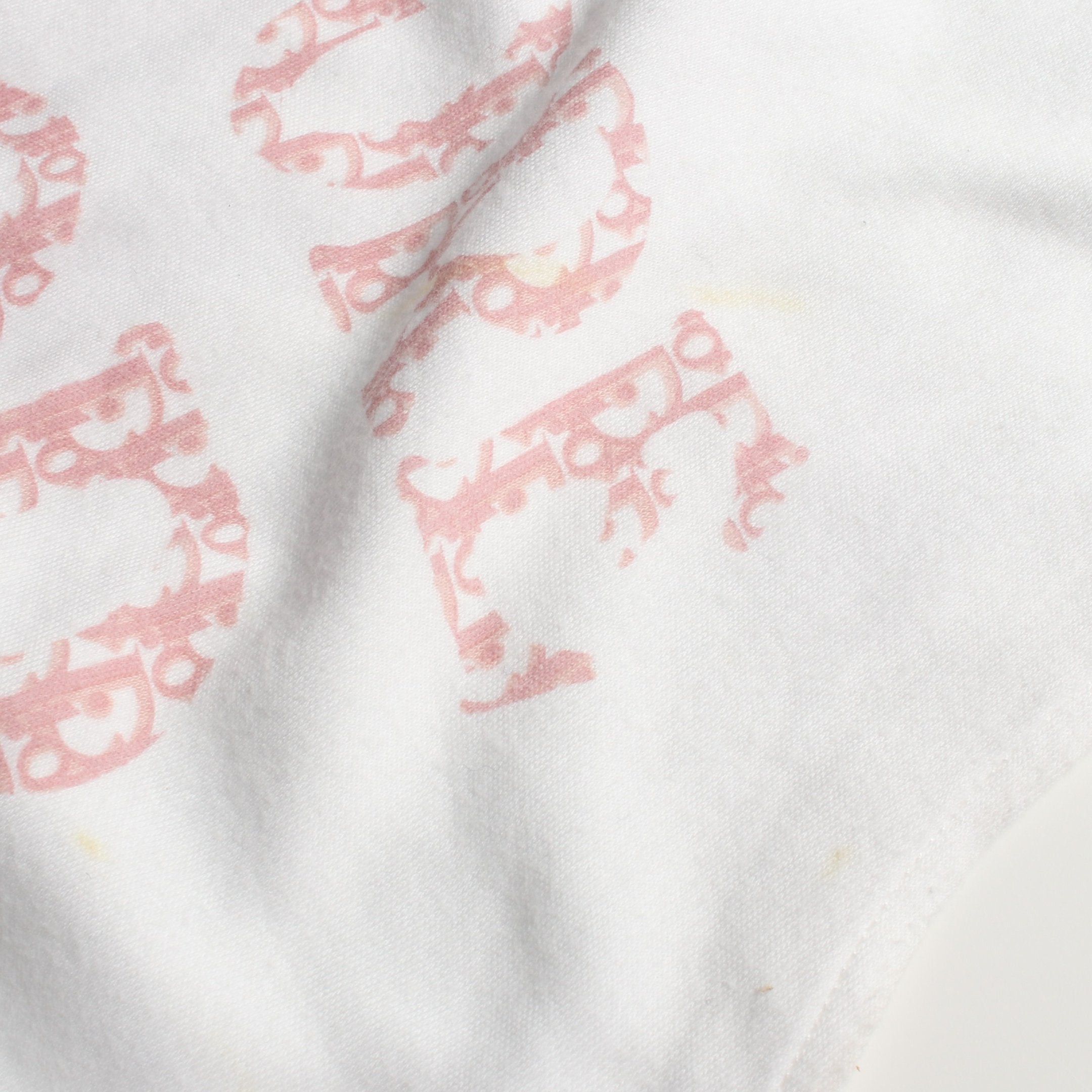 Dior Dior Tank Top Crew Neck Logo Print Cotton White Light Pink Size ONE SIZE - 5 Thumbnail