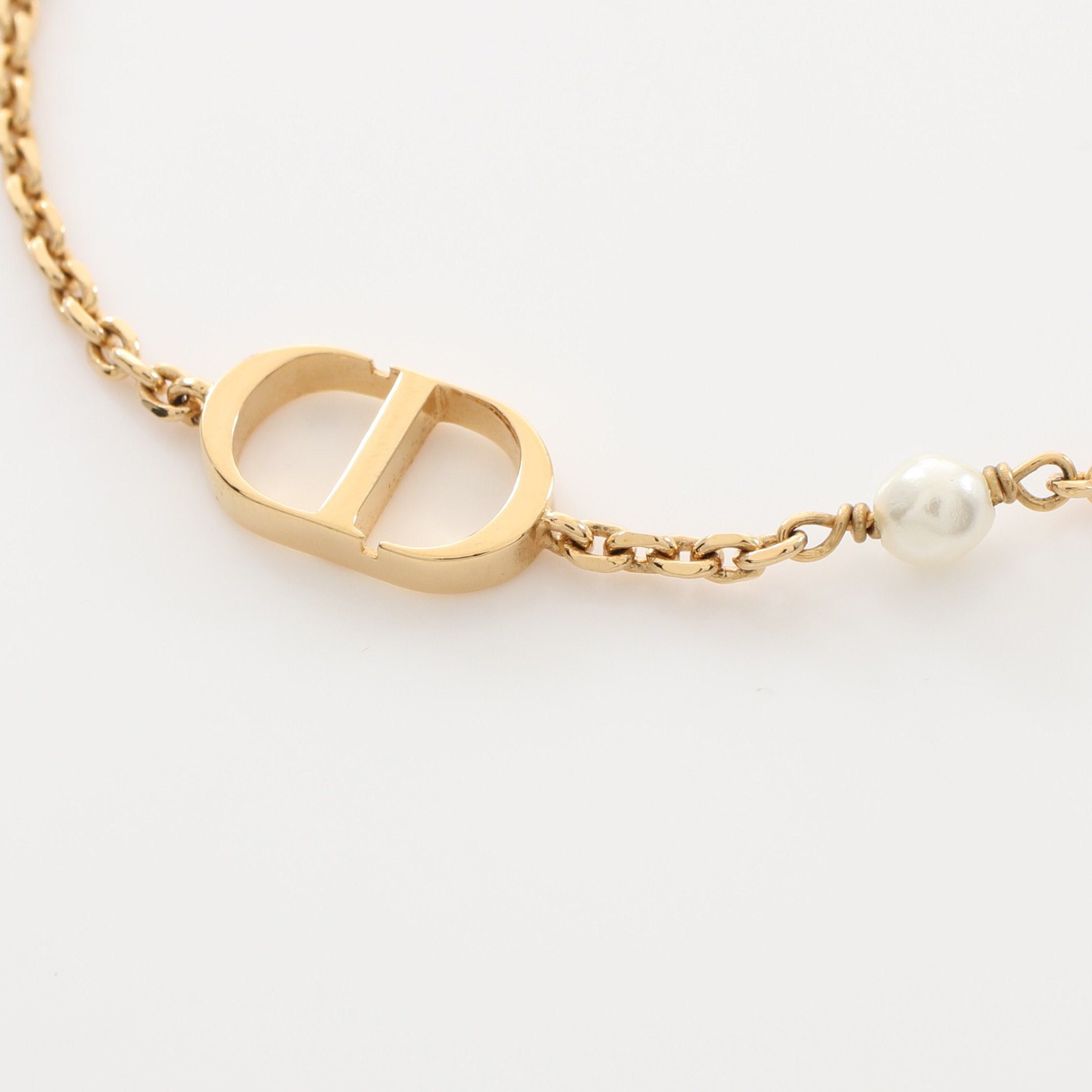 Dior Dior Petit Cd Bracelet Gp Fake Pearl Gold Off White Size ONE SIZE - 2 Thumbnail