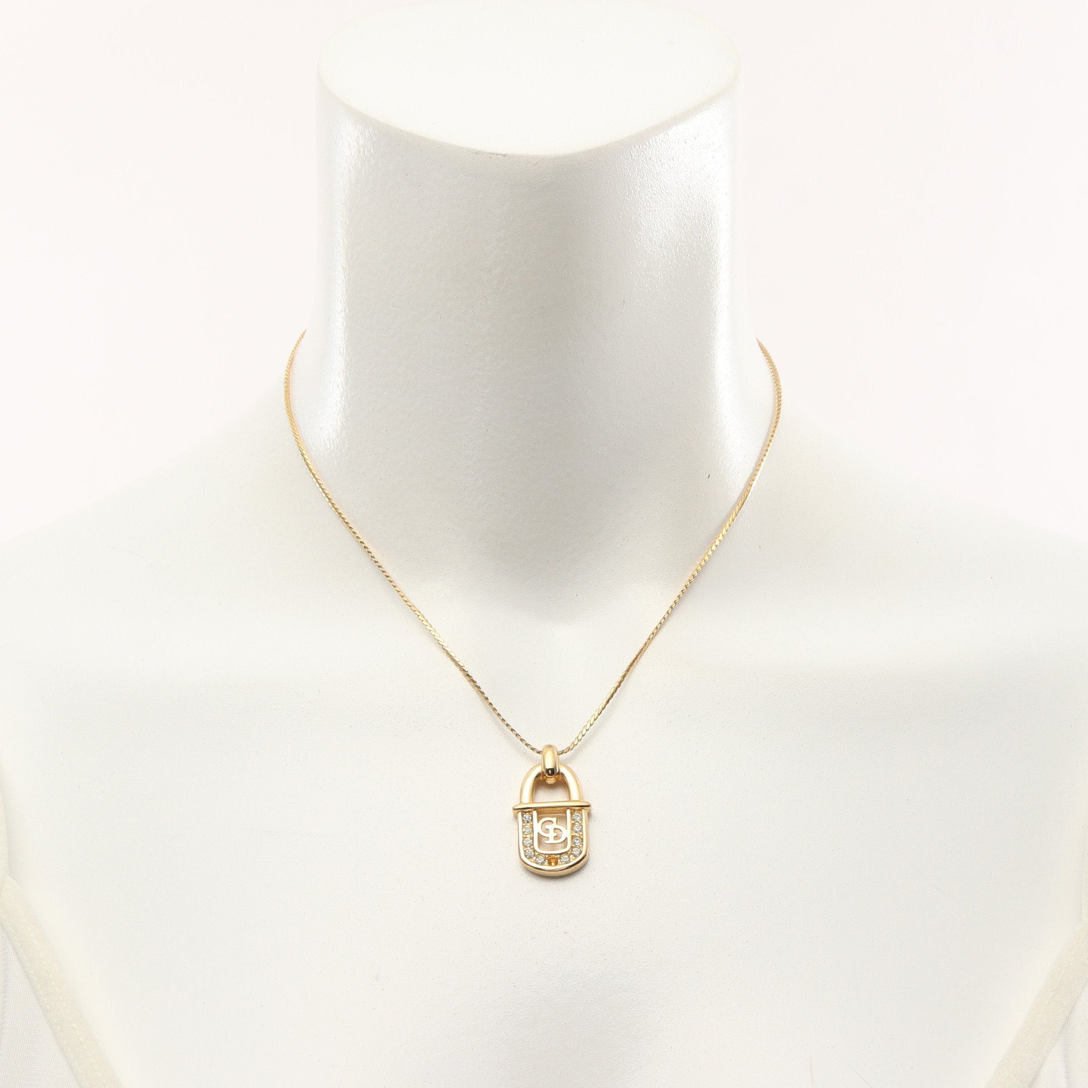 Dior Dior Cd Logo Necklace Gp Rhinestone Gold Clear Size ONE SIZE - 5 Thumbnail