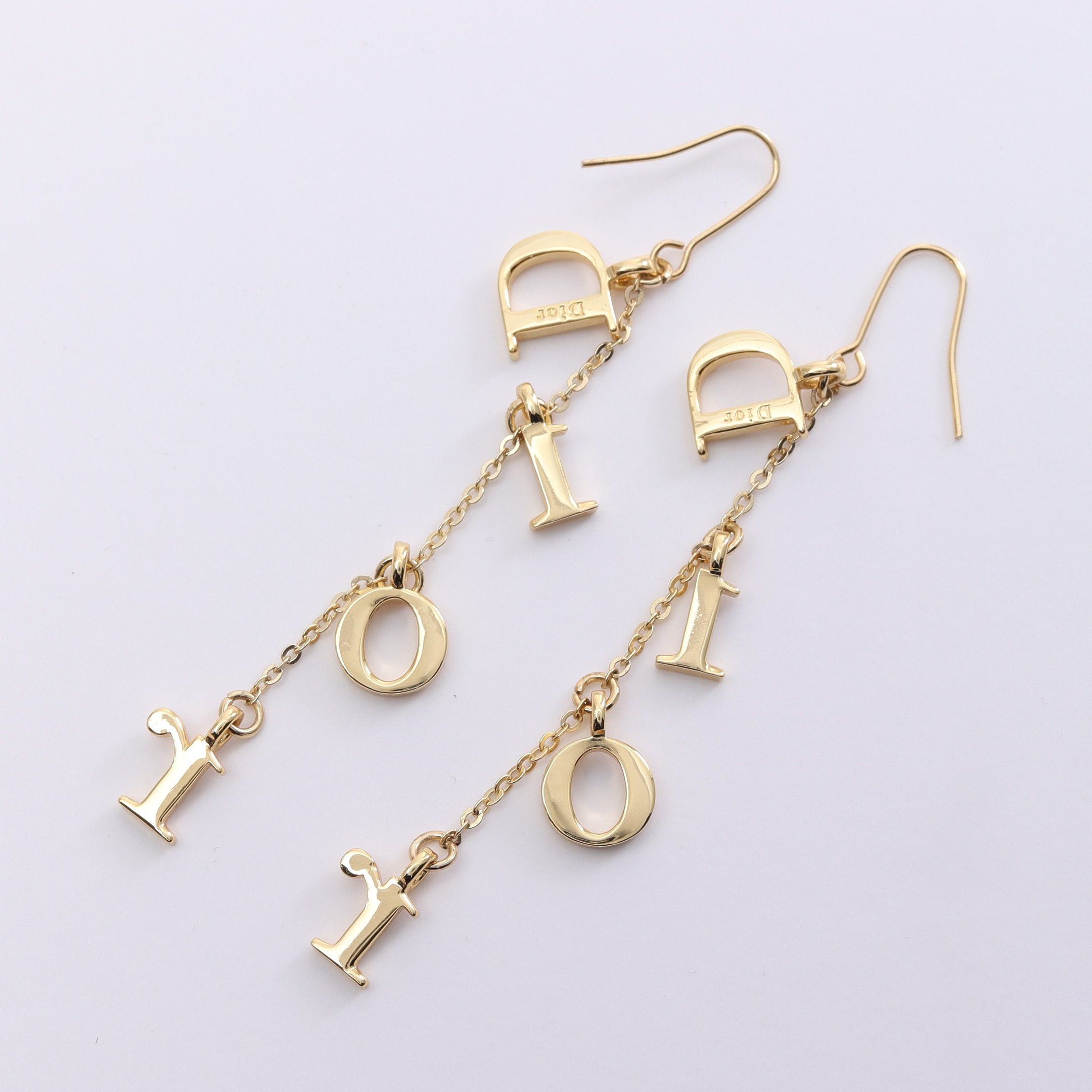 Dior Dior Dior Logo Earrings Gp Rhinestone Gold Clear Size ONE SIZE - 2 Thumbnail
