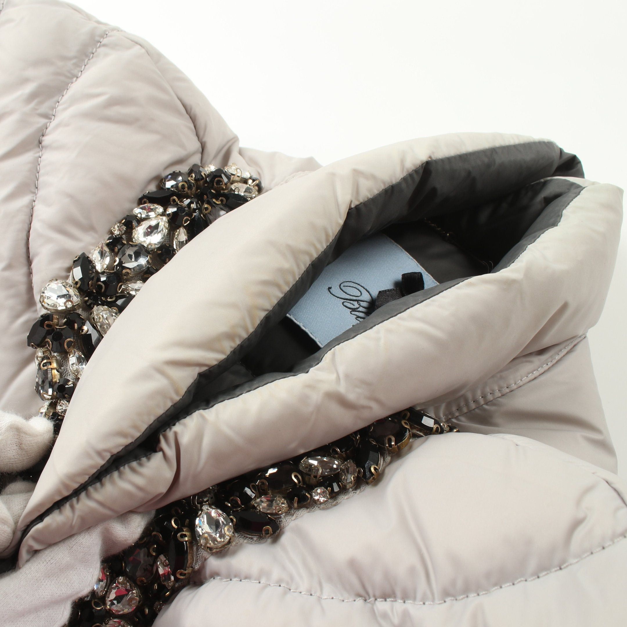 Blumarine Blumarine Down Jacket Nylon Light Gray Bijou Size ONE SIZE - 6 Thumbnail
