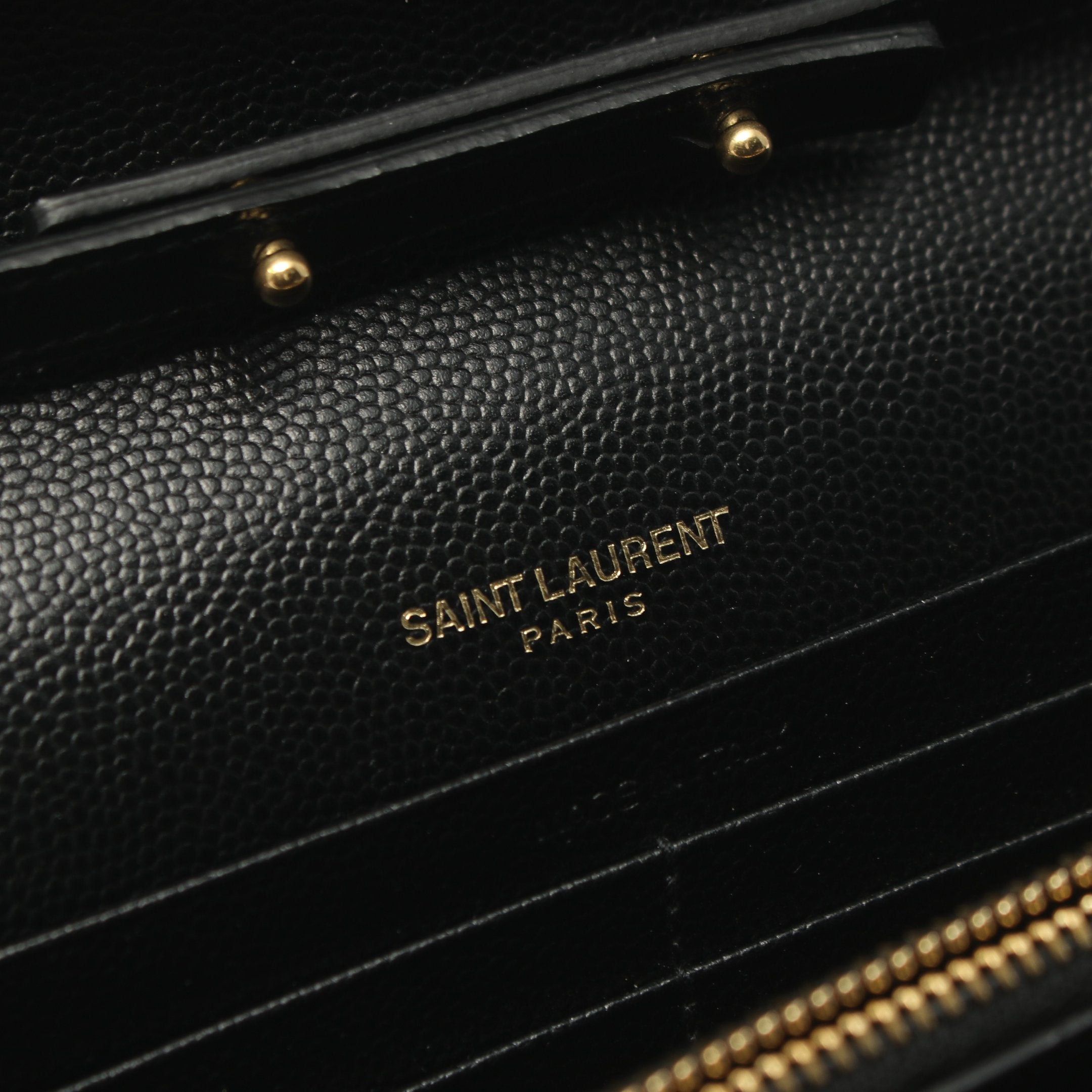 Yves Saint Laurent Yves Saint Laurent Monogram Saint Laurent Chain Wallet Leather Black Size ONE SIZE - 4 Thumbnail