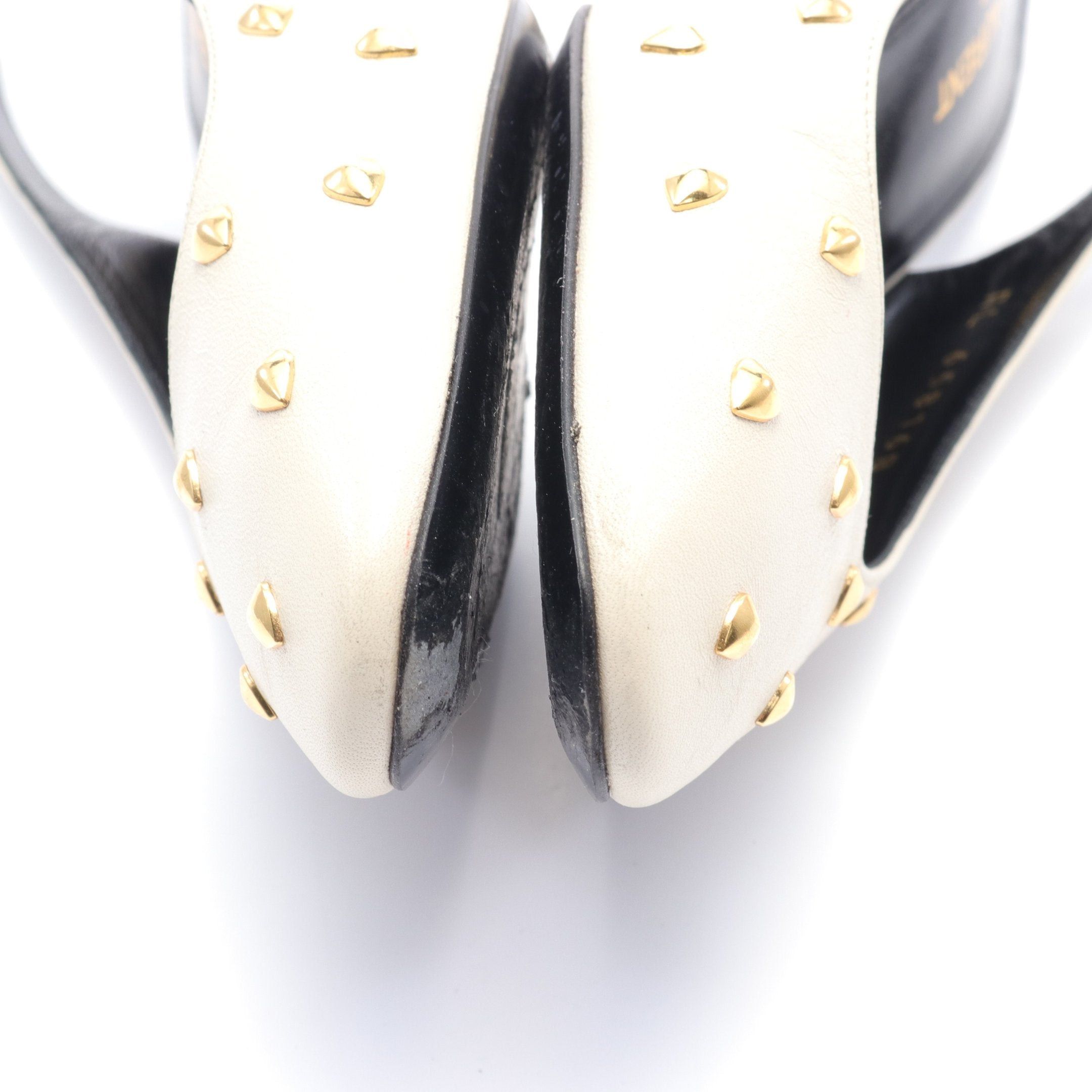 Yves Saint Laurent Yves Saint Laurent Back Strap Pumps Leather Ivory Heart Studs Size ONE SIZE - 7 Thumbnail
