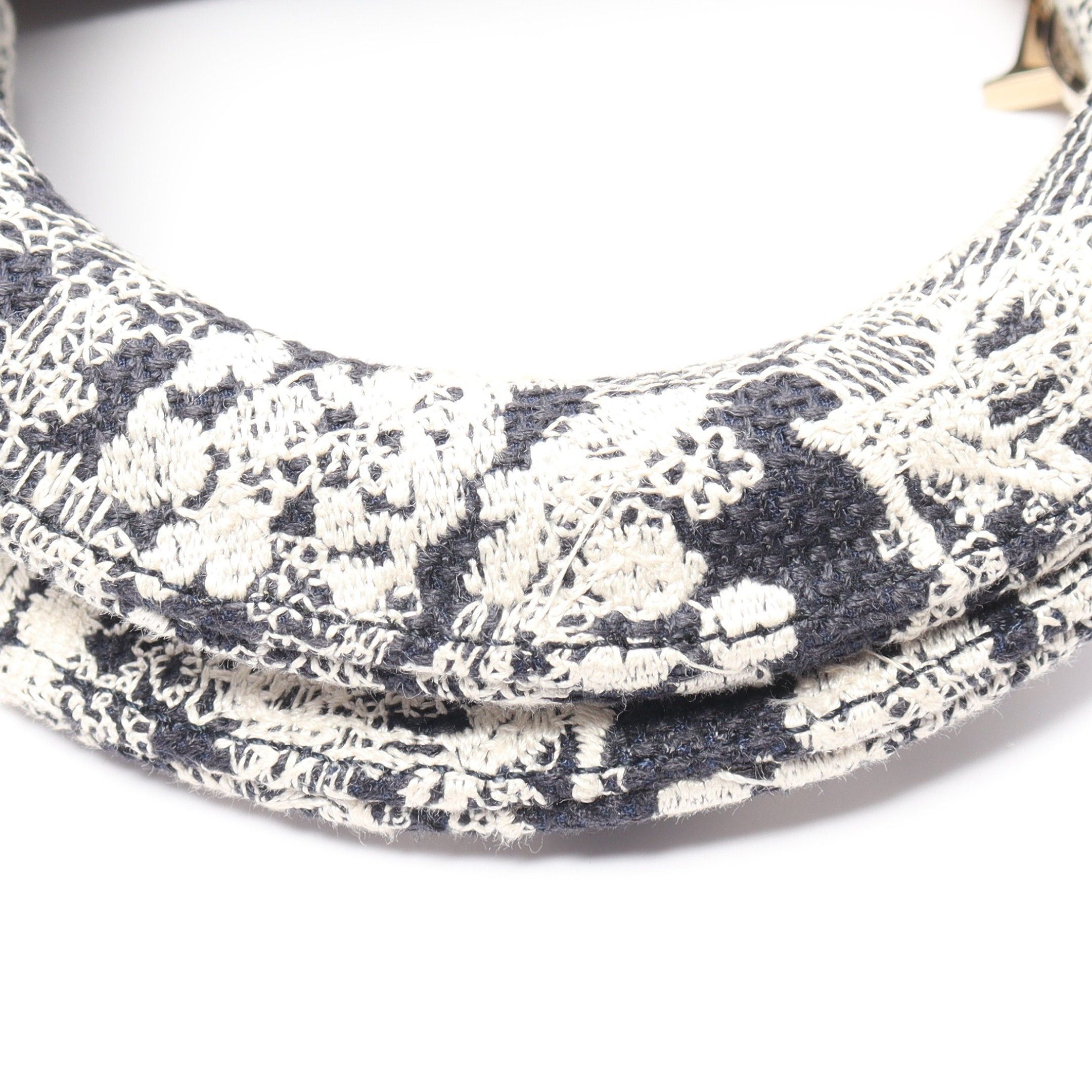 Dior Dior Lady Medium Bag Embroidery Handbag Canvas Ivory Navy Size ONE SIZE - 12 Thumbnail