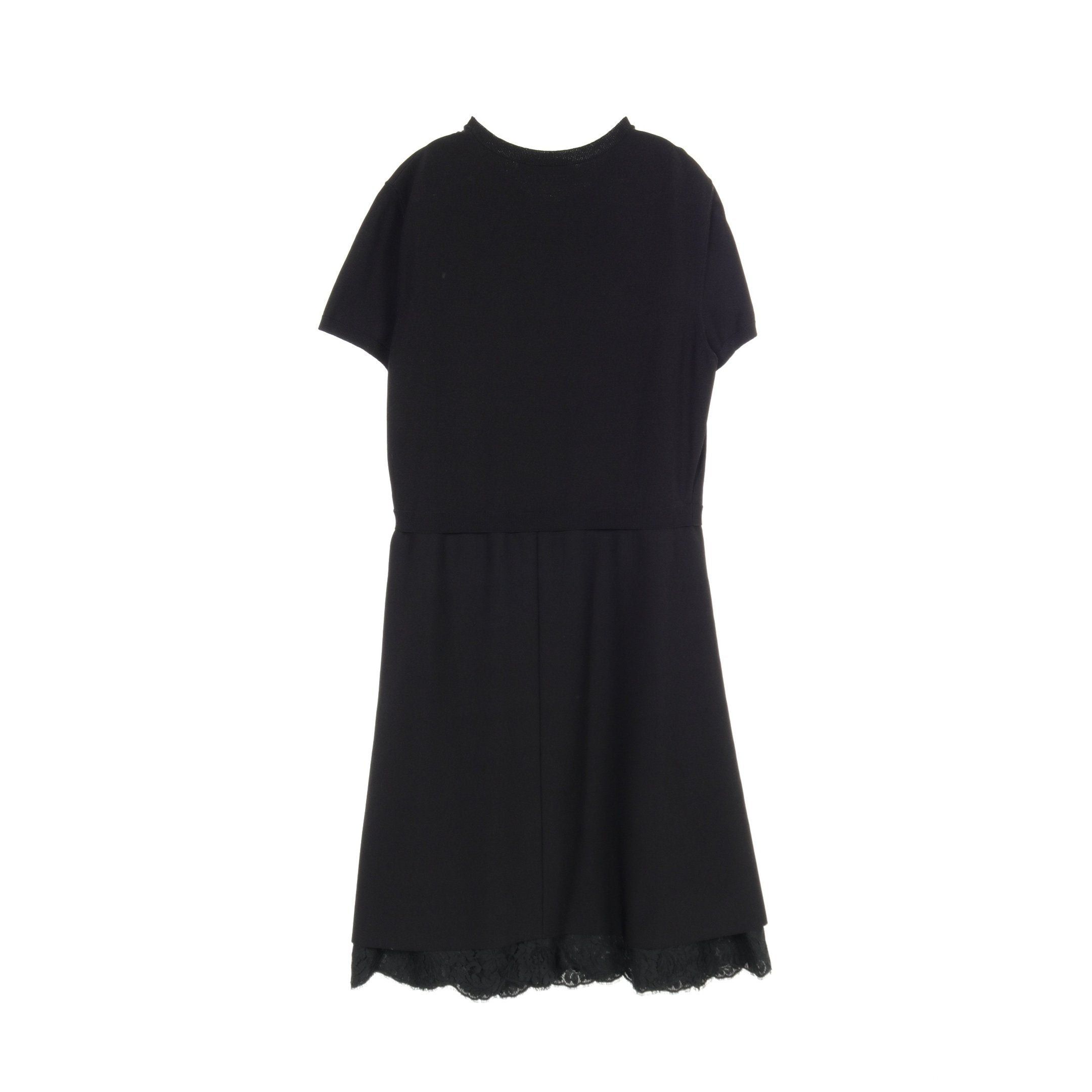 Valentino Valentino Knit Dress Short Sleeve Embroidery Rayon Black White Size ONE SIZE - 2 Thumbnail