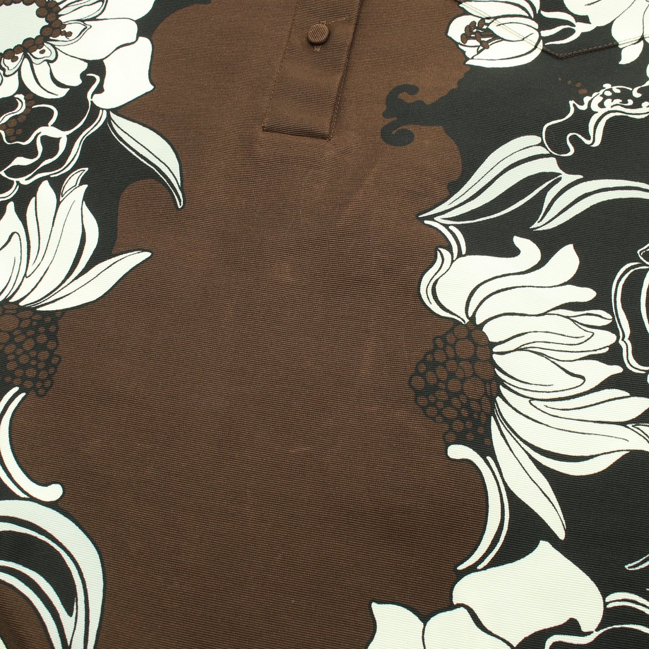 Valentino Valentino Tunic Shirt Floral Pattern Cotton Silk Brown Black White Size ONE SIZE - 6 Thumbnail