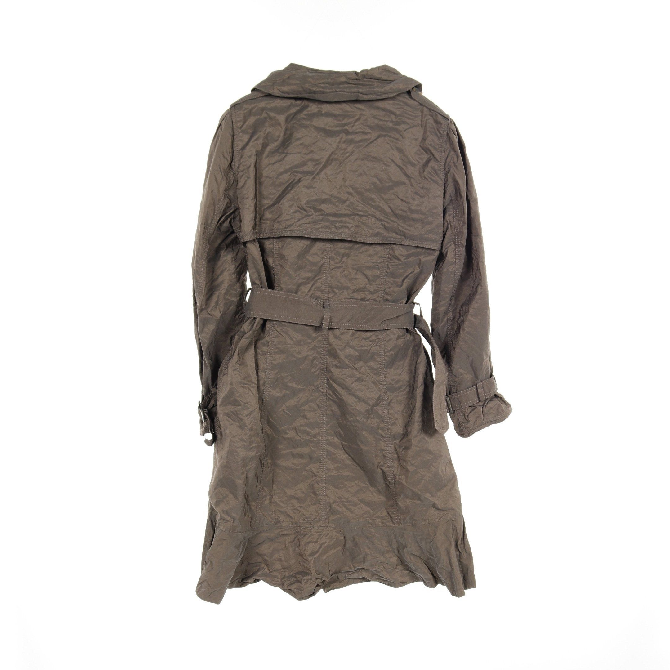 Valentino Valentino Washed Nylon Frill Trench Coat Gray Green Crinkle Processing Polarization Size ONE SIZE - 2 Thumbnail