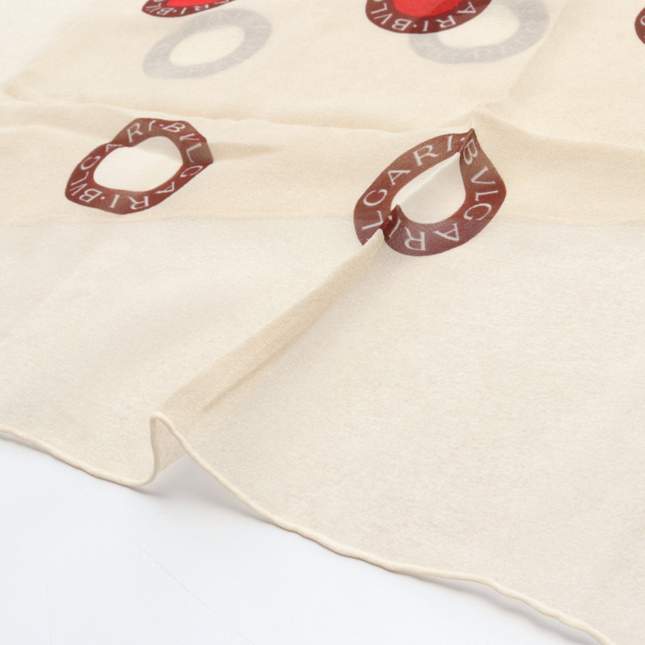 Bvlgari Bvlgari Bulgari Stall Silk Light Beige Brown Red Size ONE SIZE - 3 Thumbnail