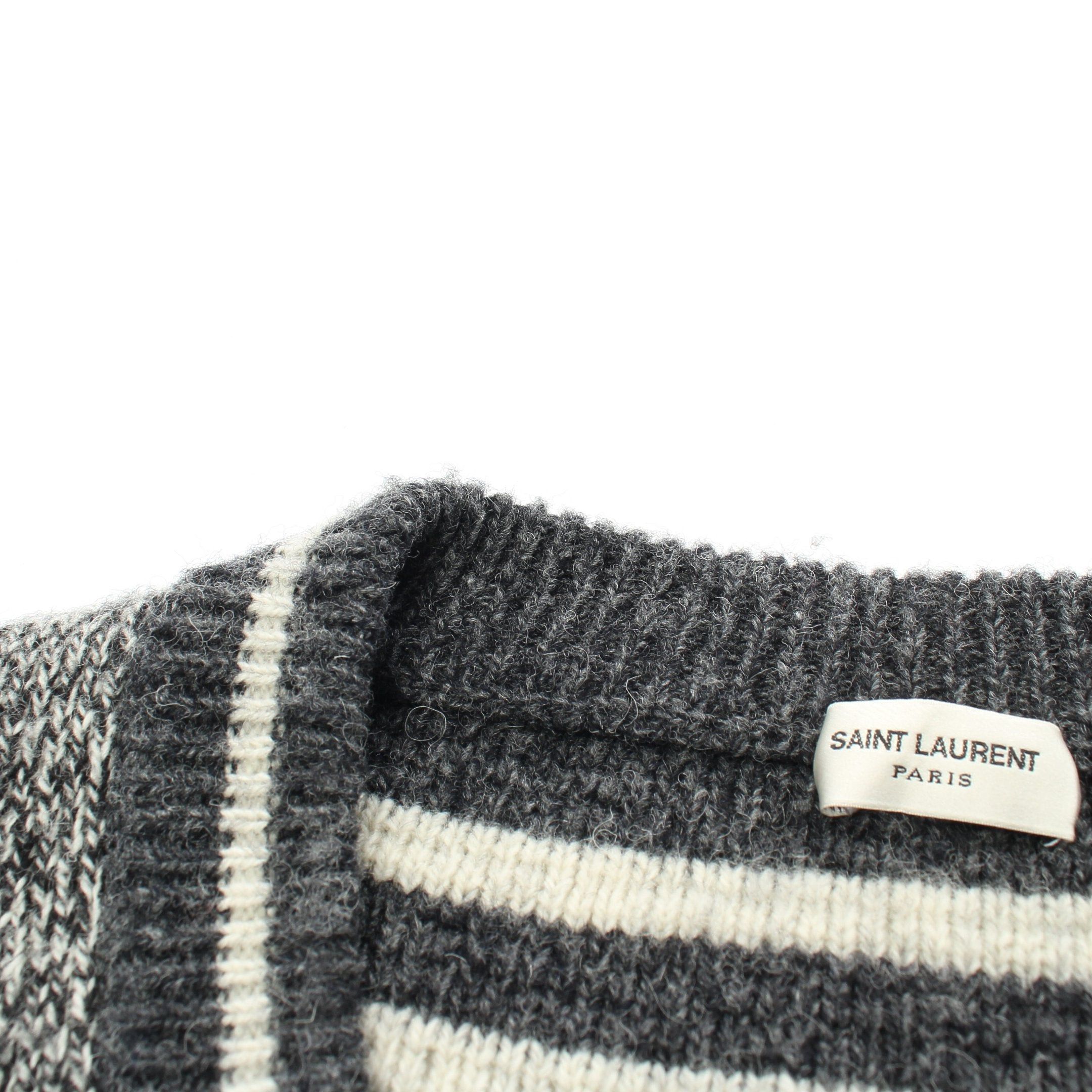 Yves Saint Laurent Yves Saint Laurent Cardigan Stripes Wool Gray Light Size ONE SIZE - 6 Thumbnail