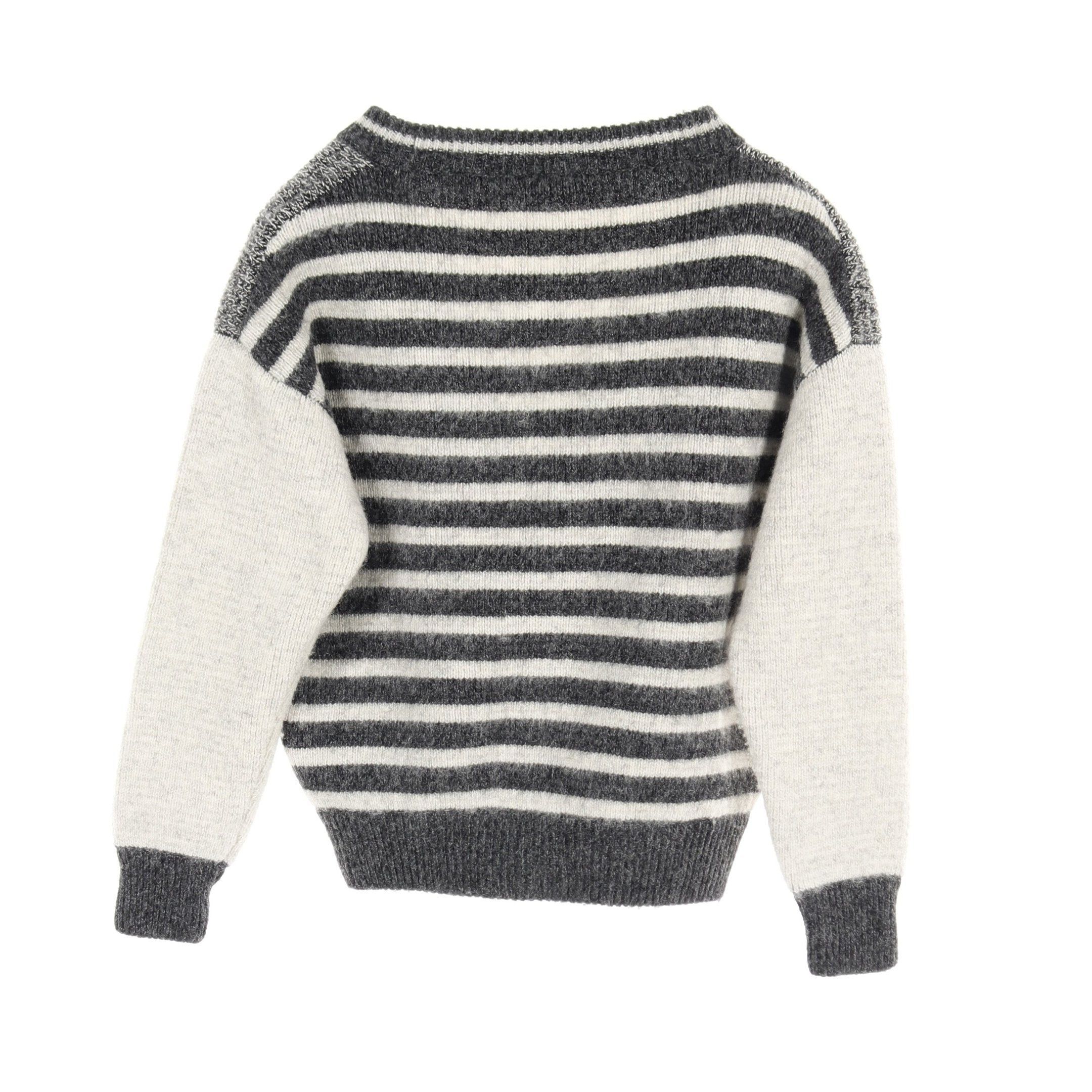 Yves Saint Laurent Yves Saint Laurent Cardigan Stripes Wool Gray Light Size ONE SIZE - 2 Thumbnail