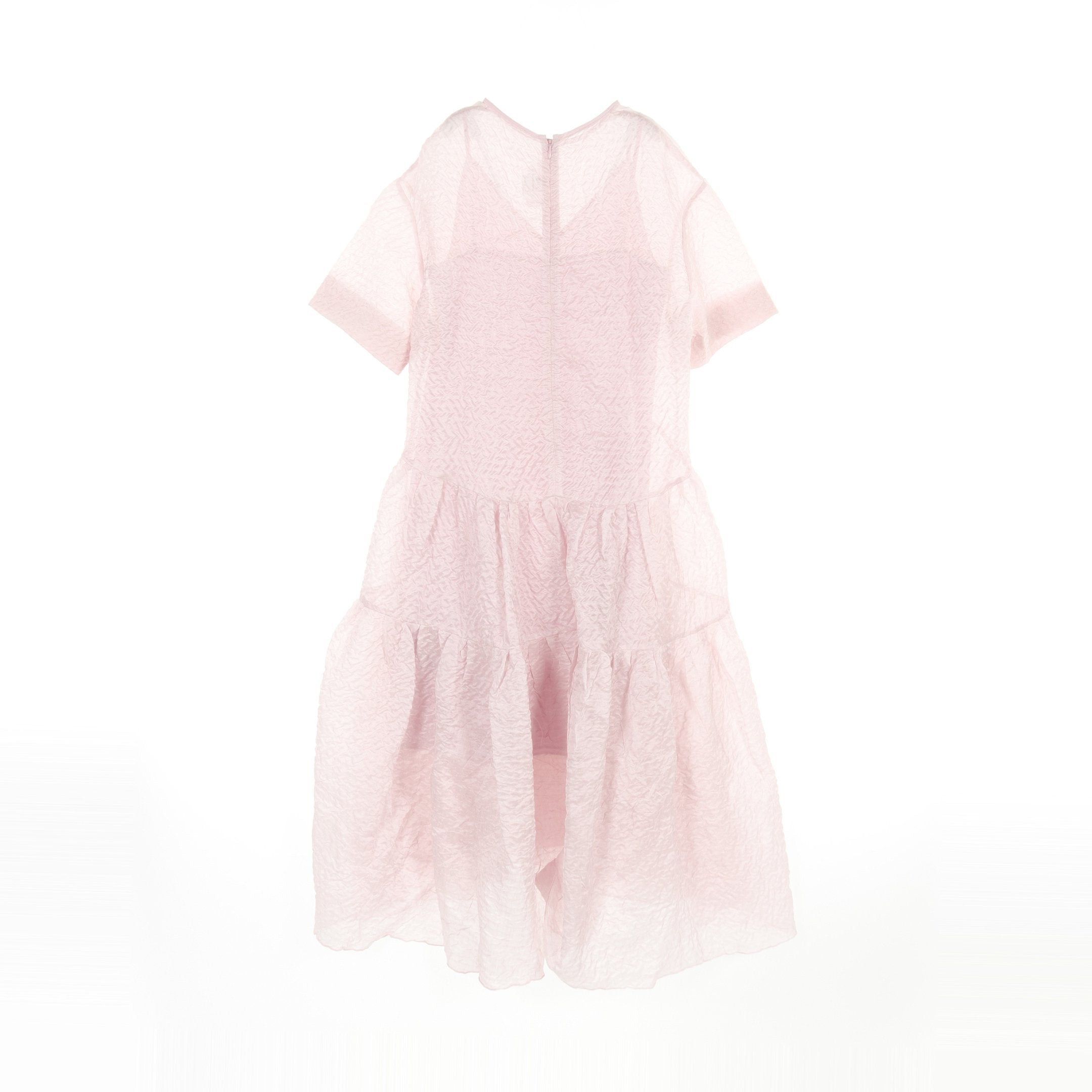 Victoria Beckham Victoria Beckham Tiered Black Chemise Midi Dress One Piece Silk Pink Size ONE SIZE - 2 Thumbnail