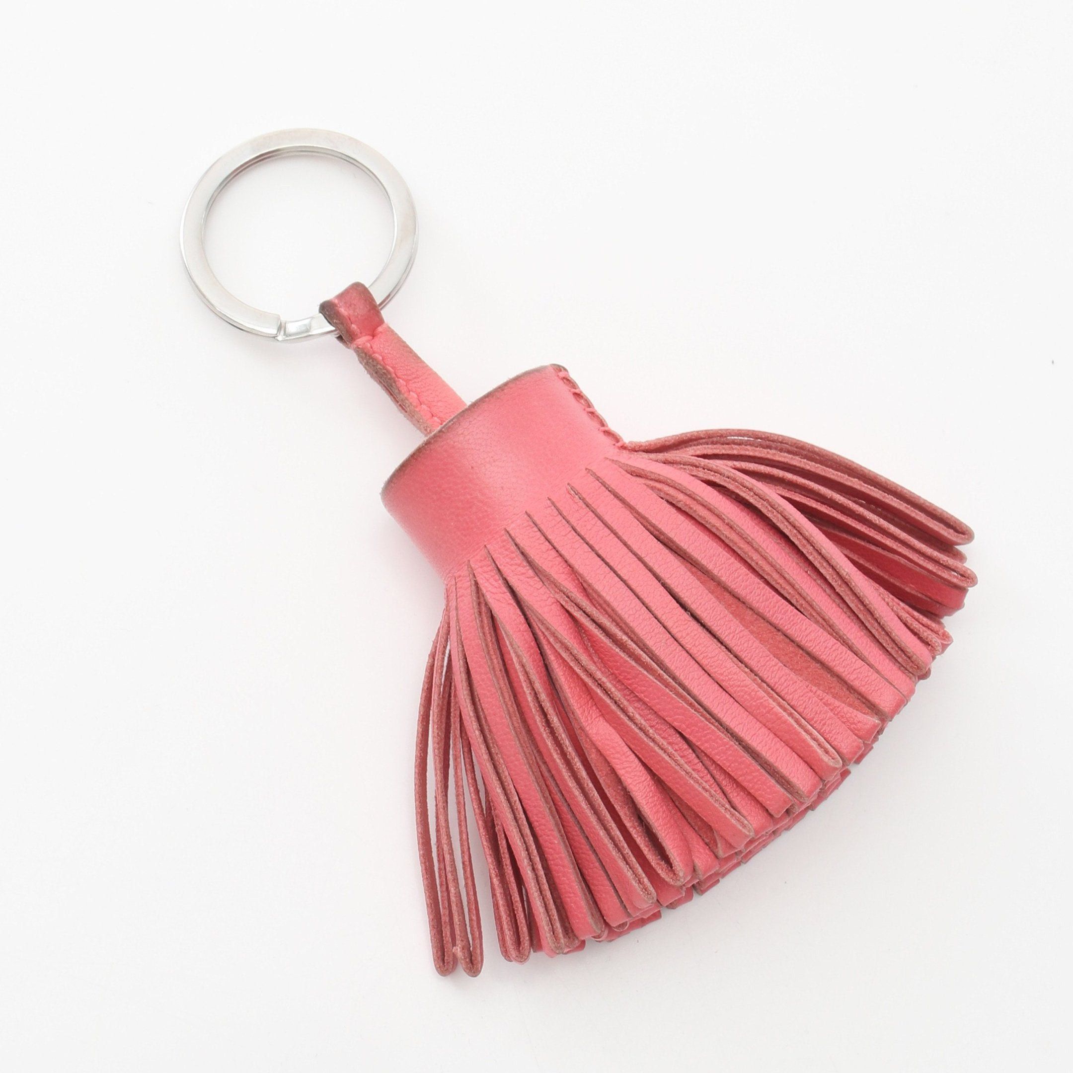 Hermes Hermes Carmen Rose Azalea Bag Charm Key Ring Aagneau Pink Silver Hardware Size ONE SIZE - 2 Thumbnail