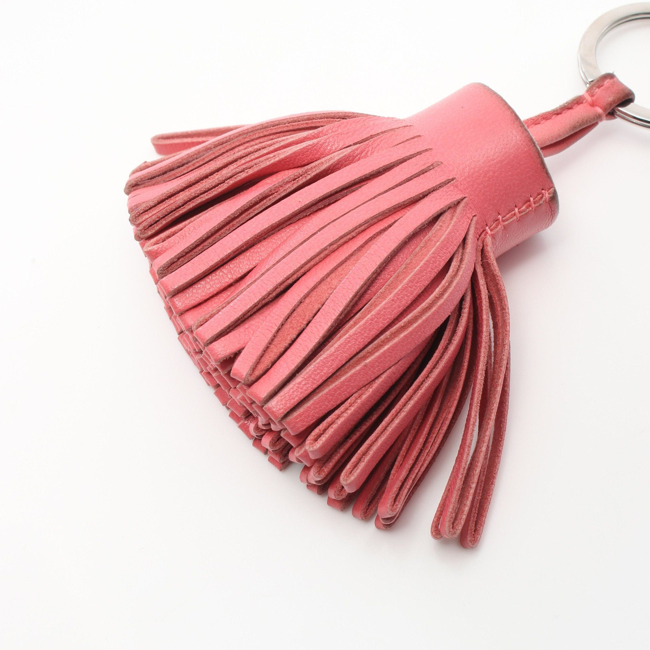 Hermes Hermes Carmen Rose Azalea Bag Charm Key Ring Aagneau Pink Silver Hardware Size ONE SIZE - 5 Thumbnail
